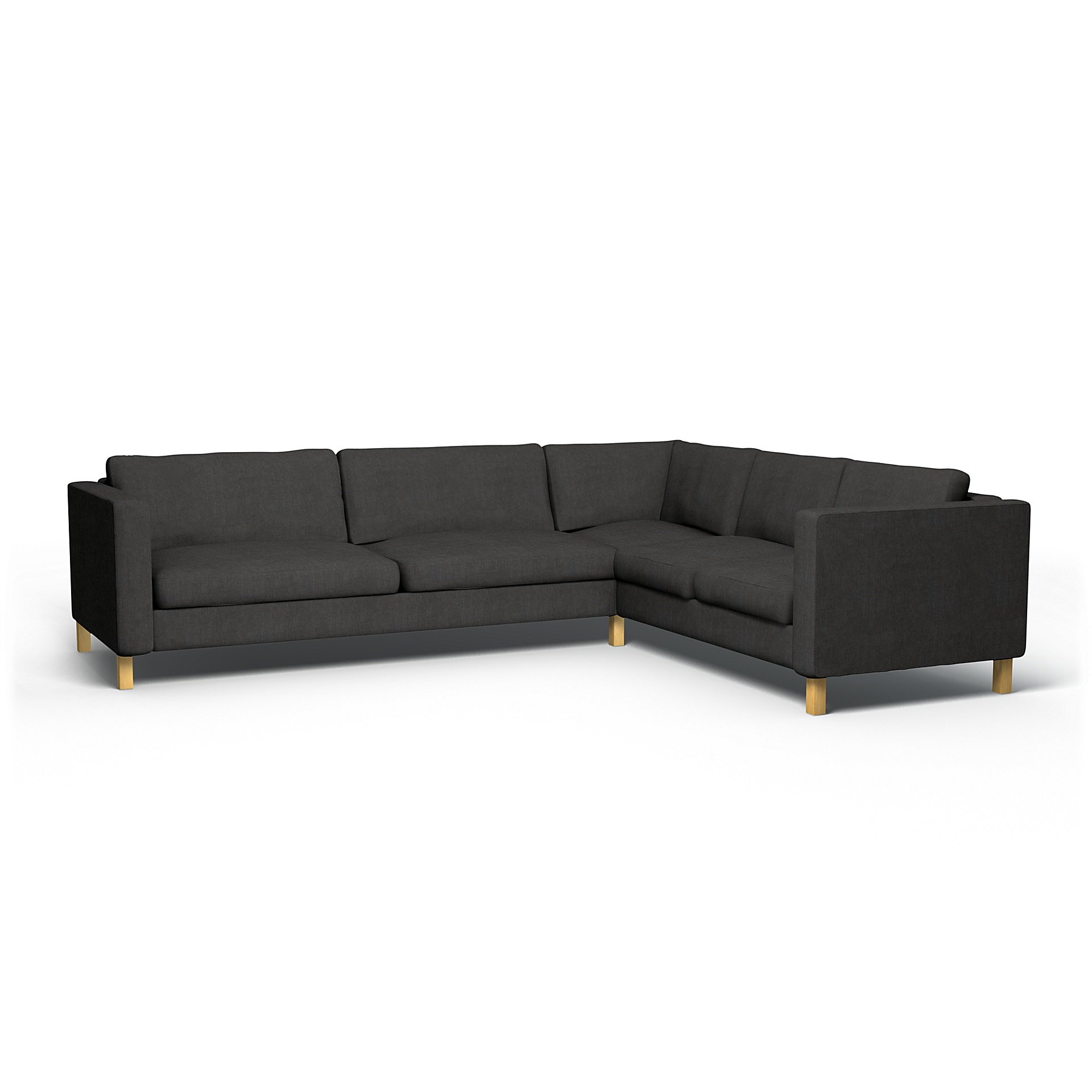 IKEA - Karlstad Corner Sofa Cover (3+2), Espresso, Linen - Bemz