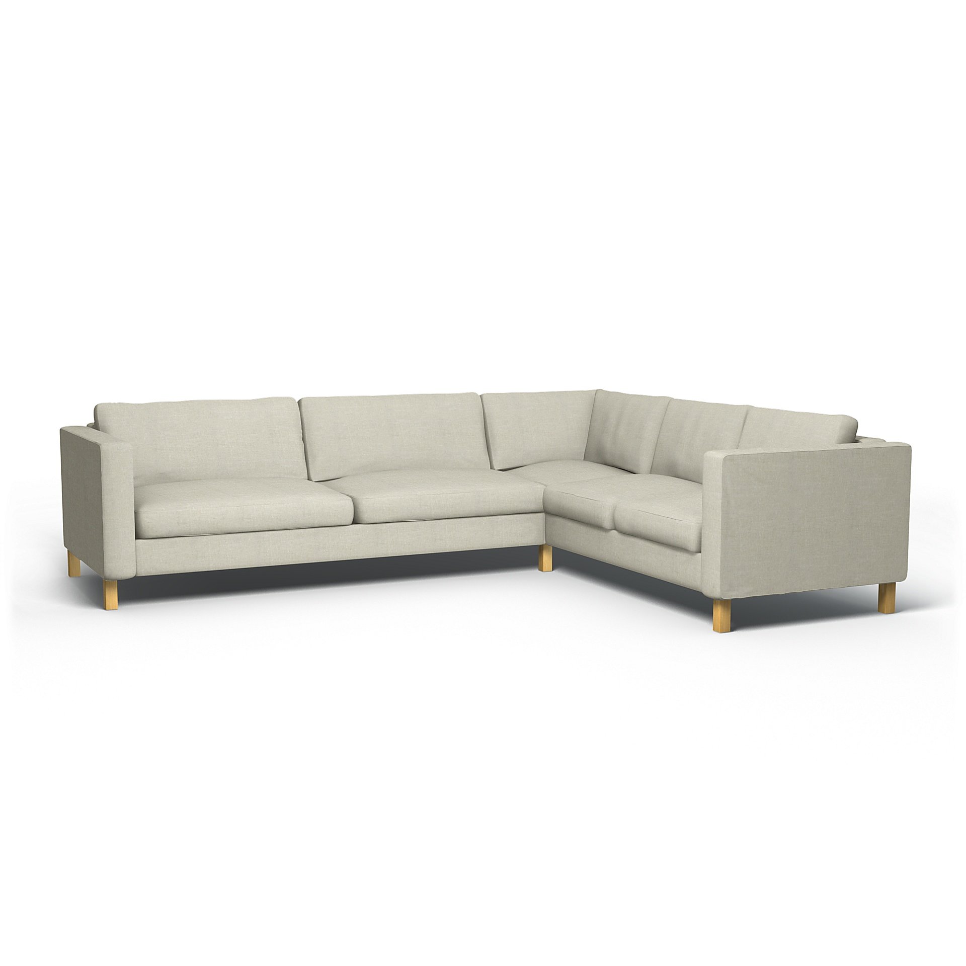 IKEA - Karlstad Corner Sofa Cover (3+2), Natural, Linen - Bemz