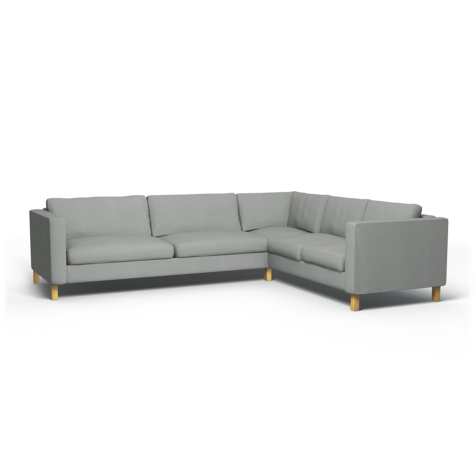 IKEA - Karlstad Corner Sofa Cover (3+2), Silver Grey, Cotton - Bemz