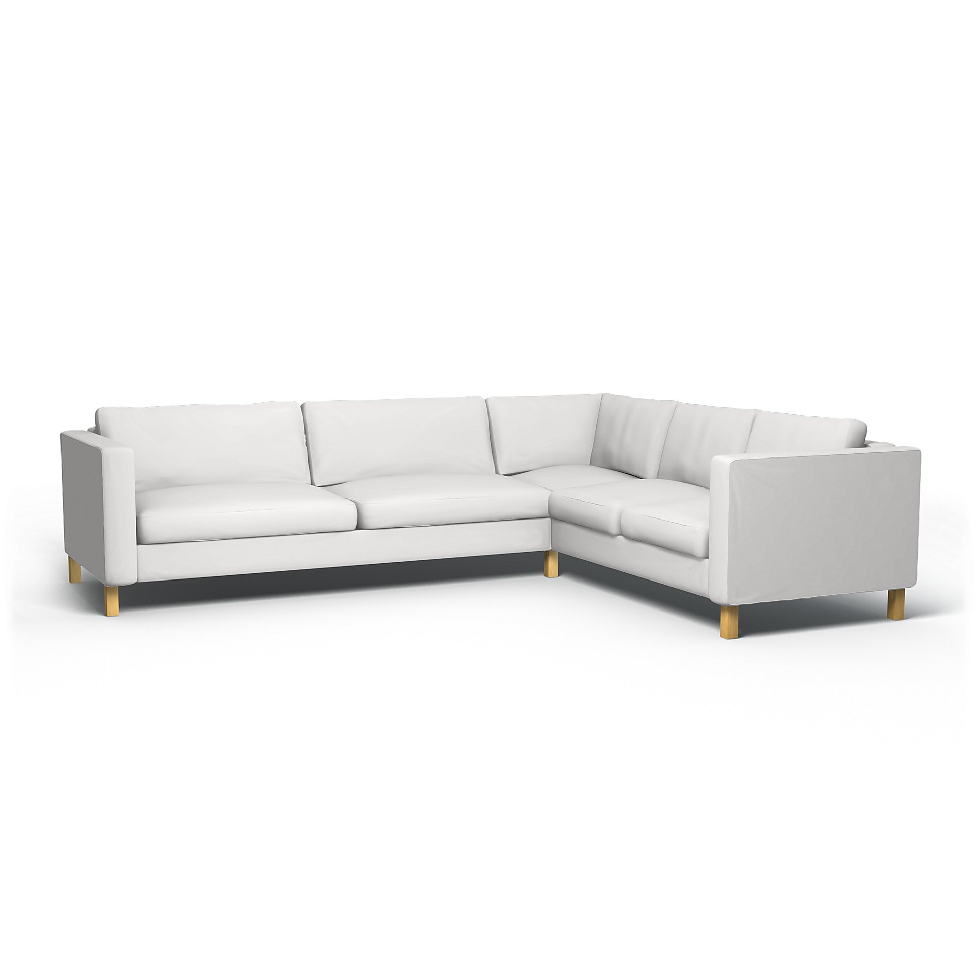 IKEA - Karlstad Corner Sofa Cover (3+2), Absolute White, Cotton - Bemz