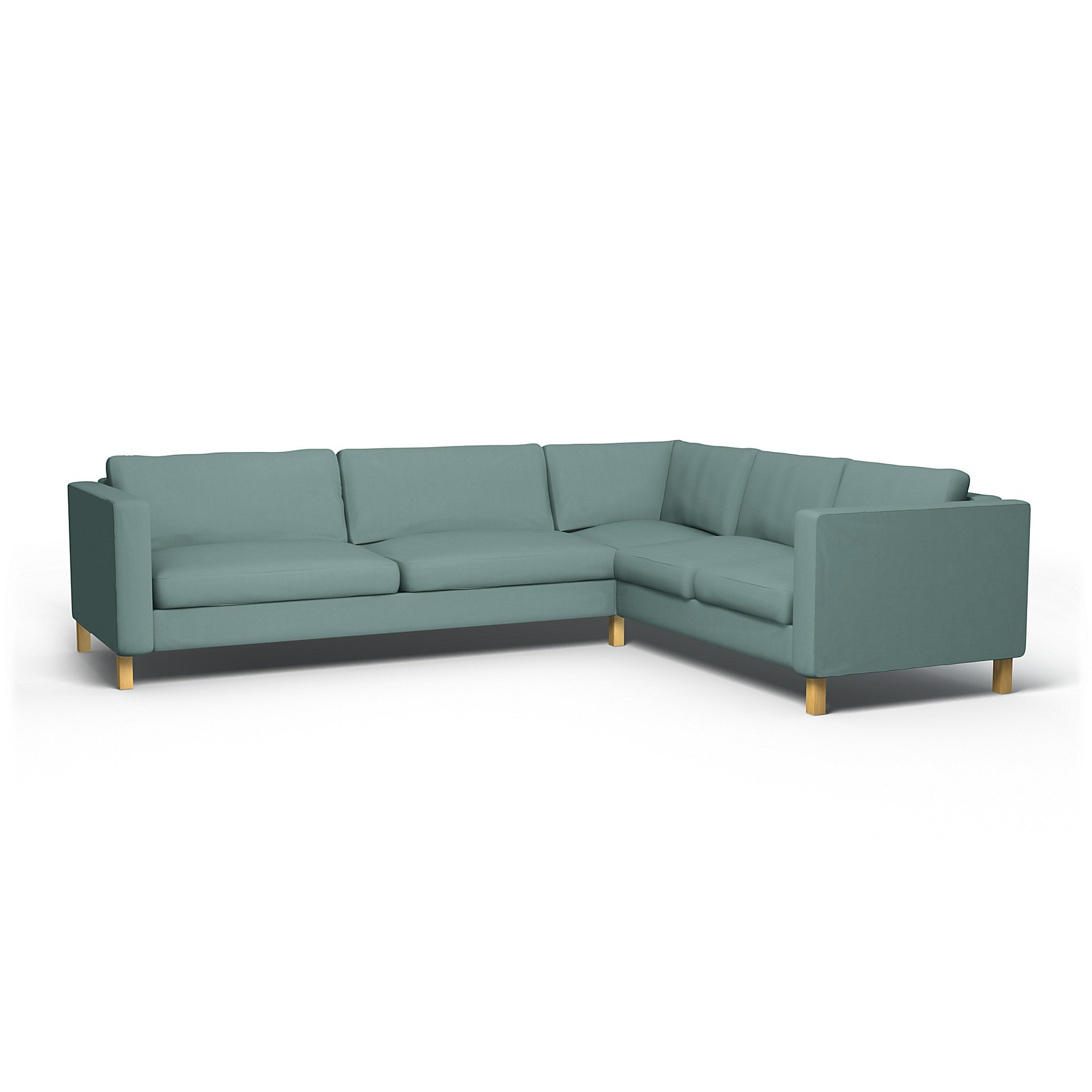 IKEA - Karlstad Corner Sofa Cover (3+2), Mineral Blue, Cotton - Bemz