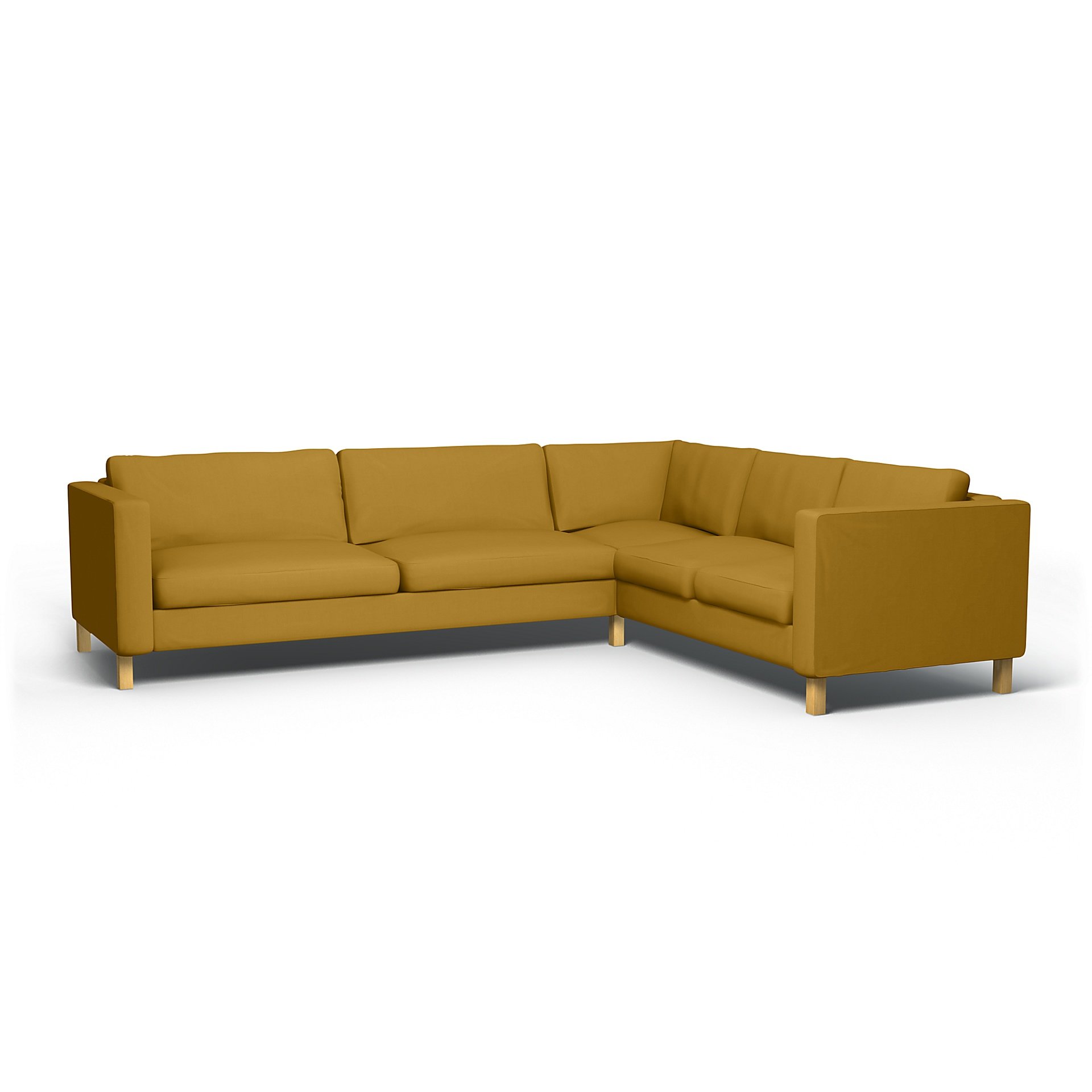 IKEA - Karlstad Corner Sofa Cover (3+2), Honey Mustard, Cotton - Bemz