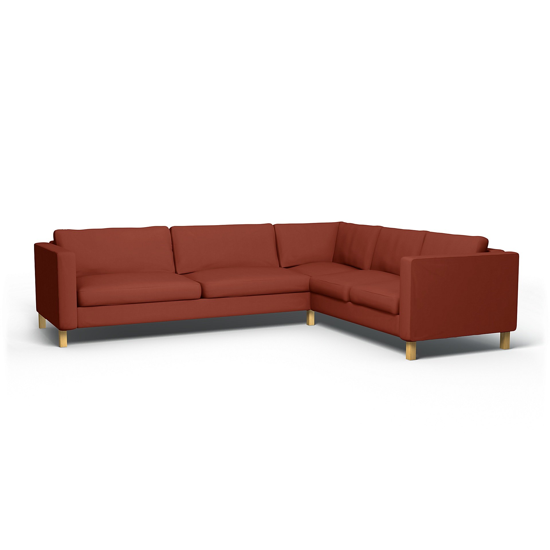 IKEA - Karlstad Corner Sofa Cover (3+2), Burnt Orange, Cotton - Bemz