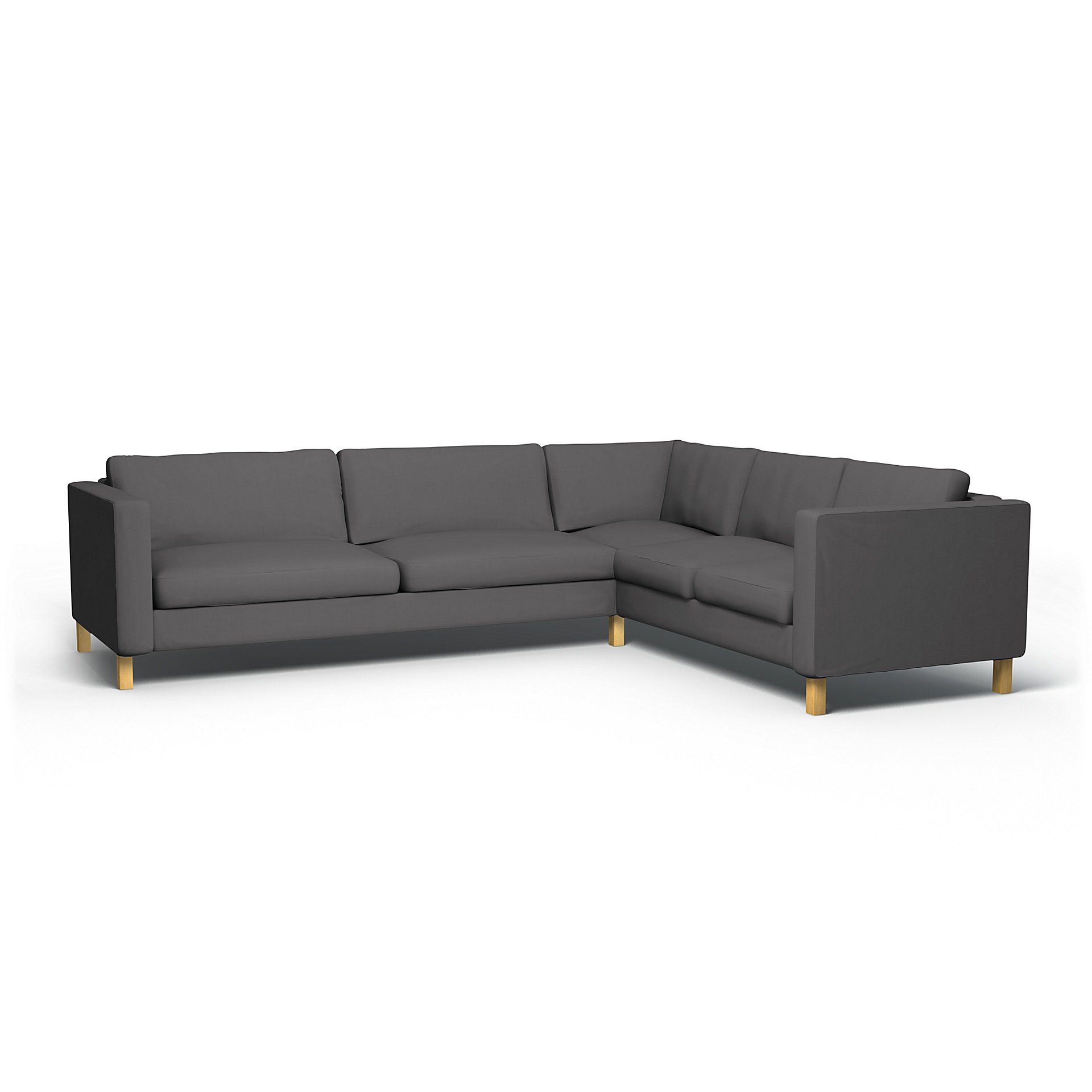 IKEA - Karlstad Corner Sofa Cover (3+2), Smoked Pearl, Cotton - Bemz