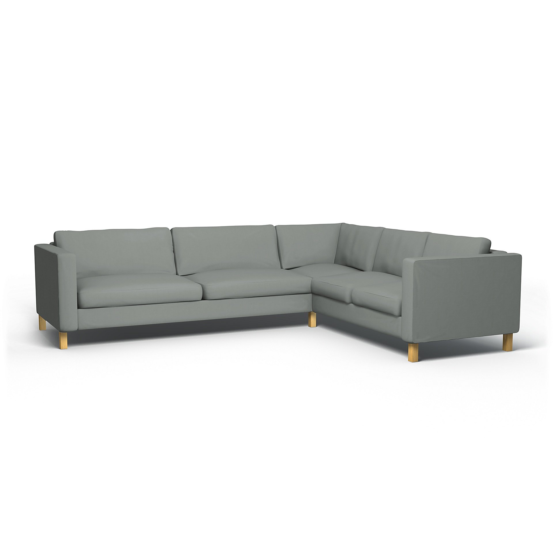 IKEA - Karlstad Corner Sofa Cover (3+2), Drizzle, Cotton - Bemz