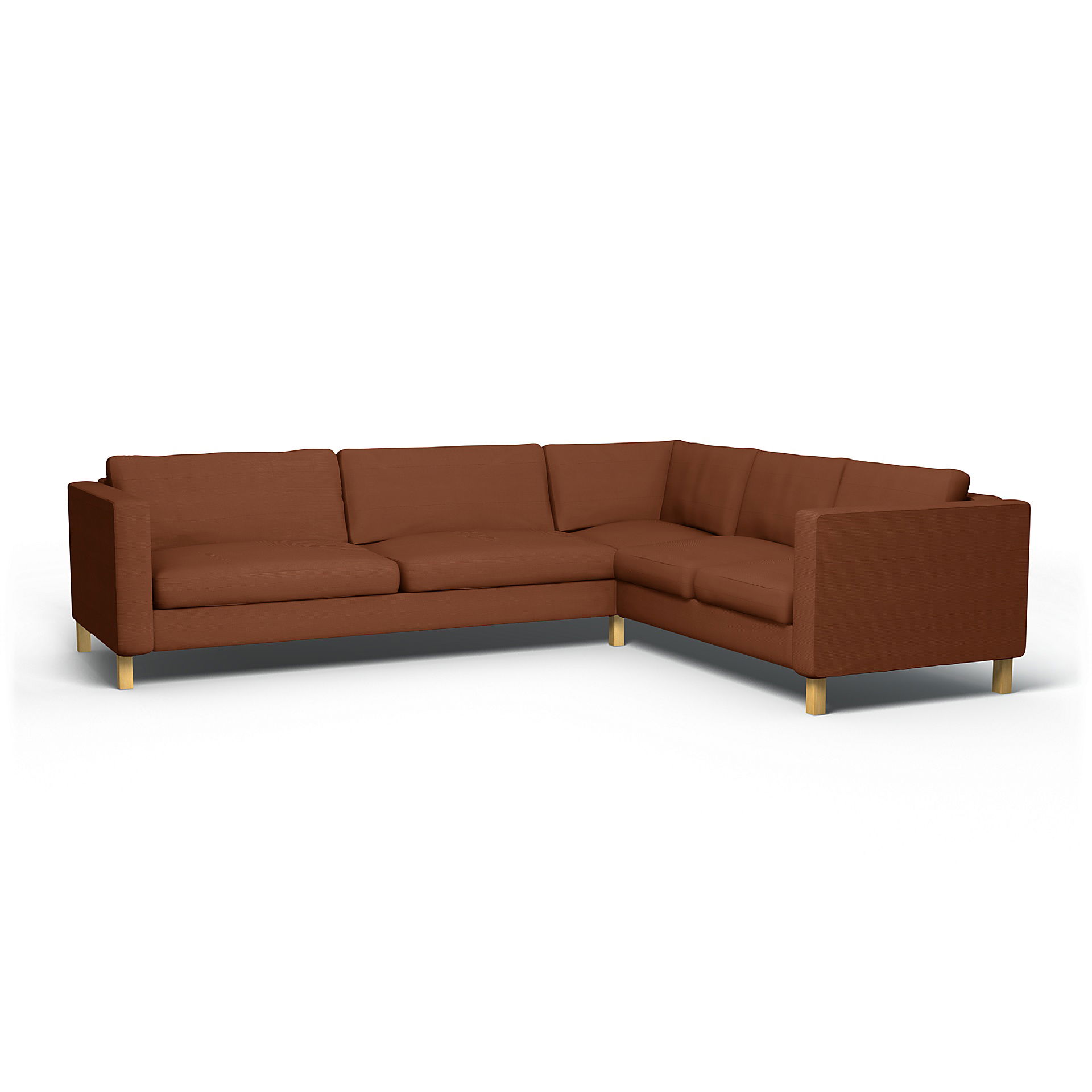 IKEA - Karlstad Corner Sofa Cover (3+2), Rustic Rouge, Corduroy - Bemz