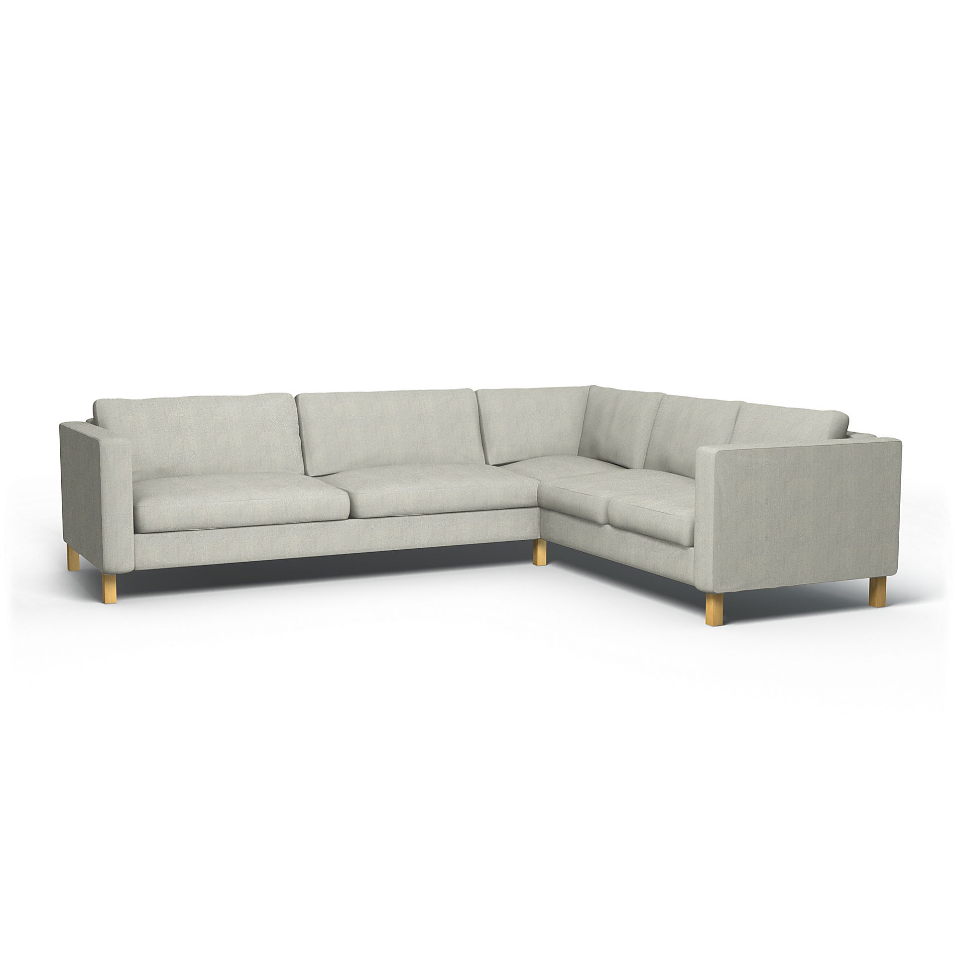 IKEA - Karlstad Corner Sofa Cover (3+2), Silver Grey, Cotton - Bemz