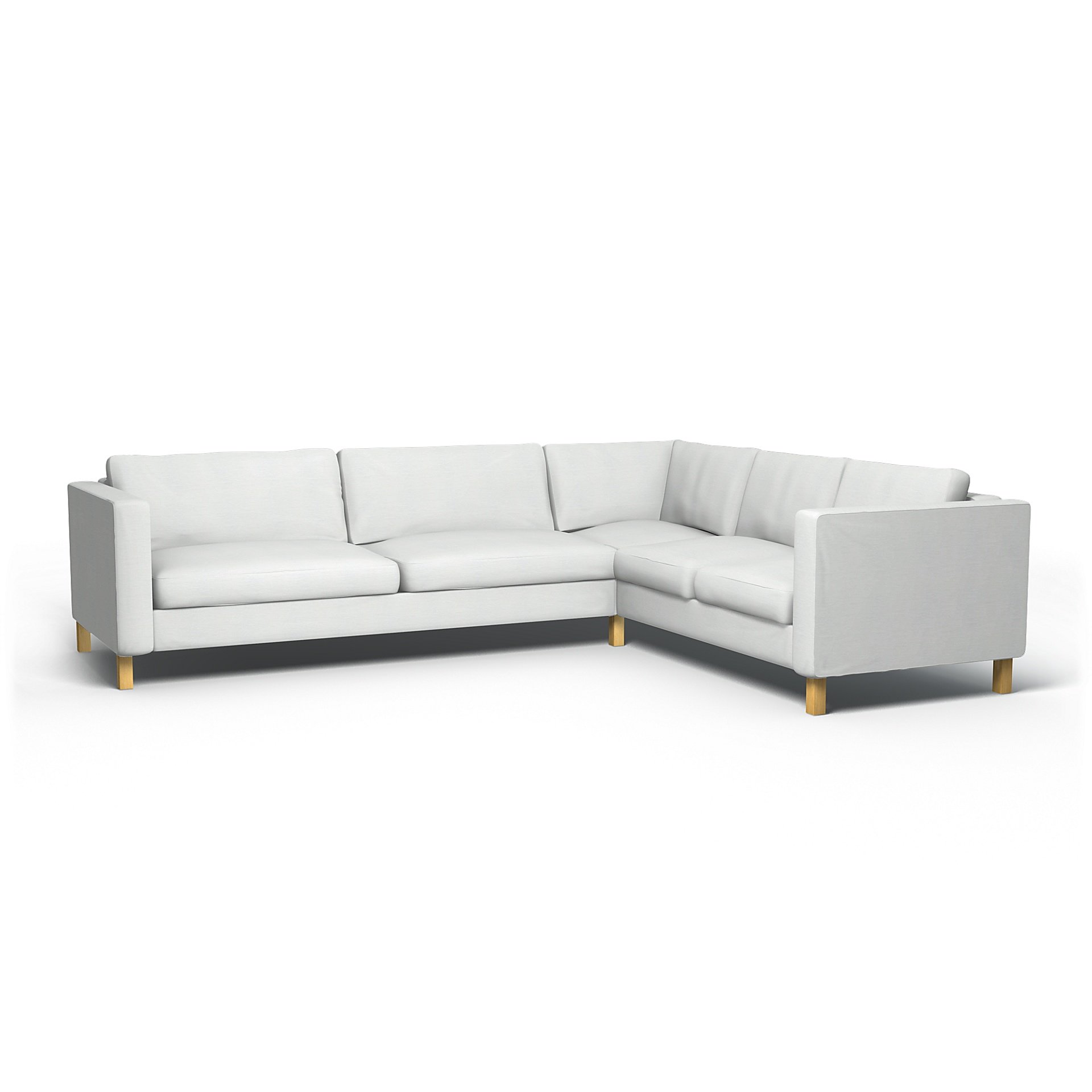 IKEA - Karlstad Corner Sofa Cover (3+2), White, Linen - Bemz