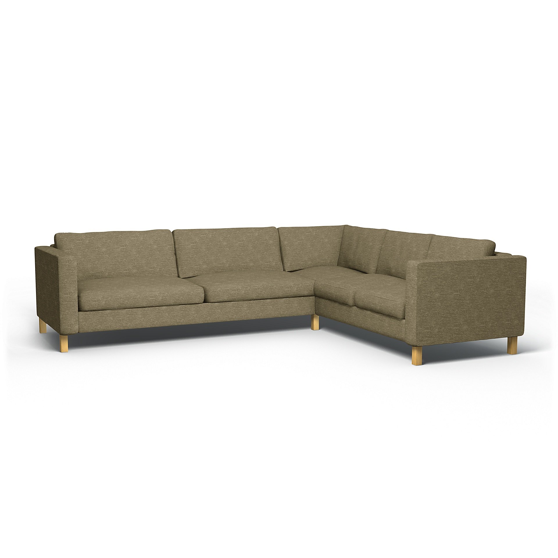 IKEA - Karlstad Corner Sofa Cover (3+2), Beige, Velvet - Bemz