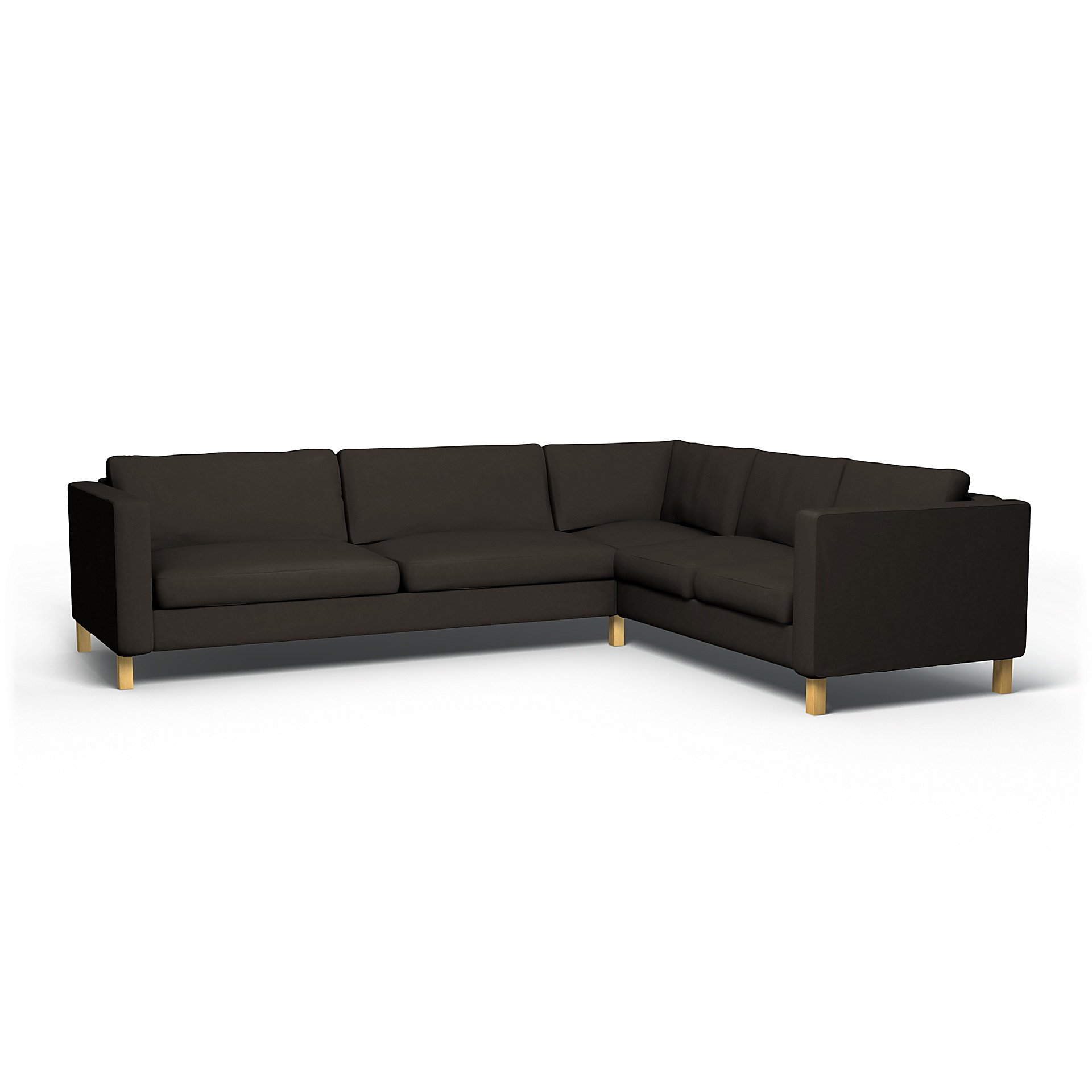 IKEA - Karlstad Corner Sofa Cover (3+2), Licorice, Velvet - Bemz