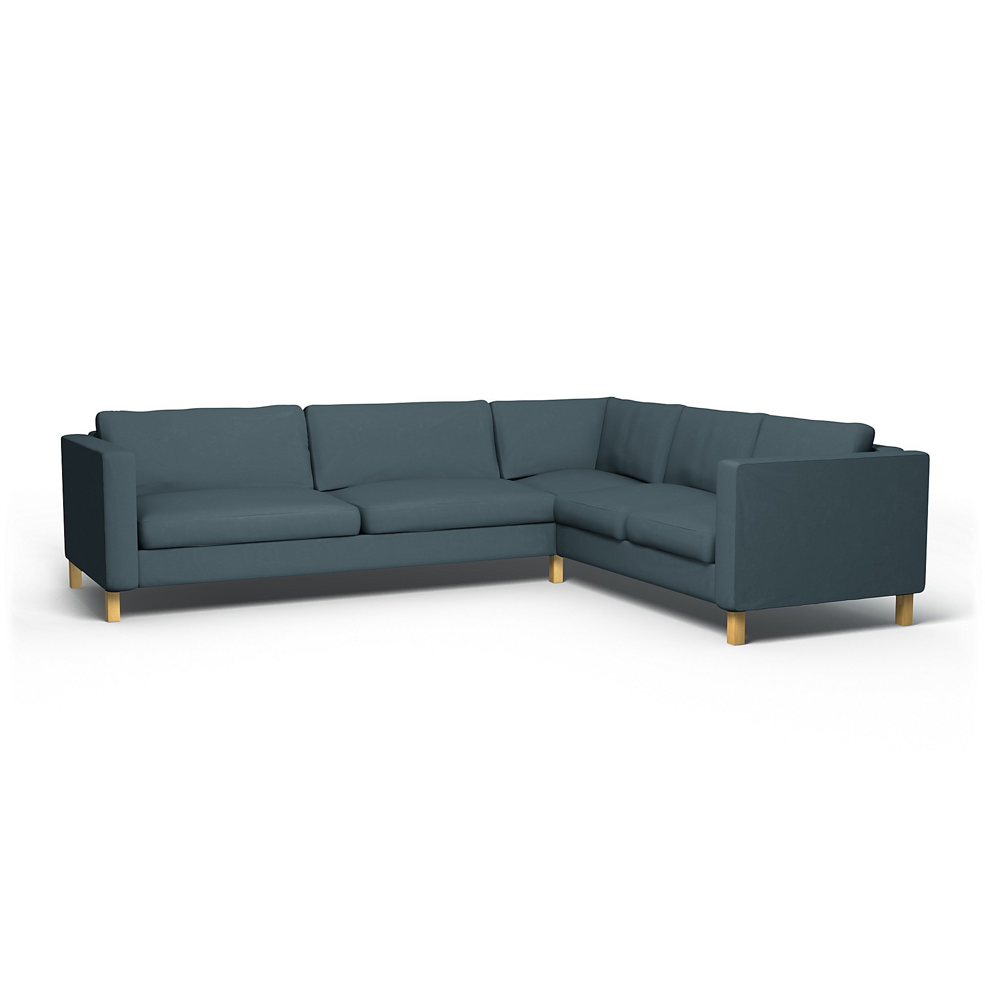 IKEA - Karlstad Corner Sofa Cover (3+2), Duck Egg, Velvet - Bemz