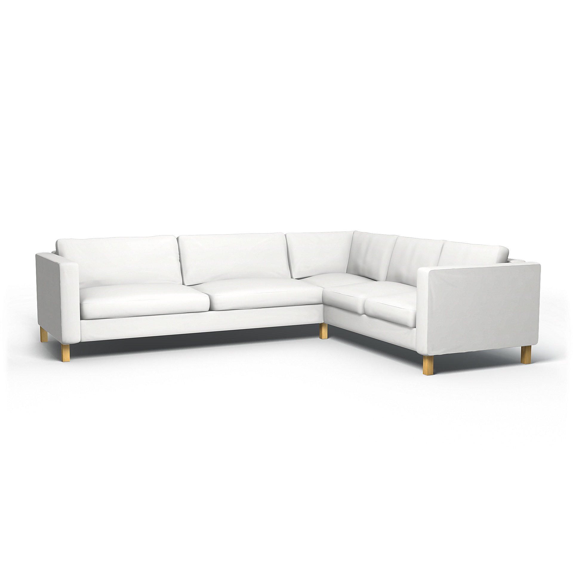 IKEA - Karlstad Corner Sofa Cover (3+2), Absolute White, Linen - Bemz