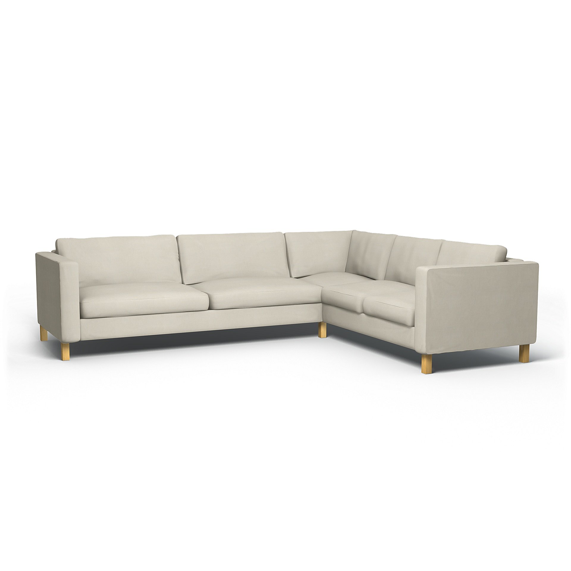 IKEA - Karlstad Corner Sofa Cover (3+2), Unbleached, Linen - Bemz