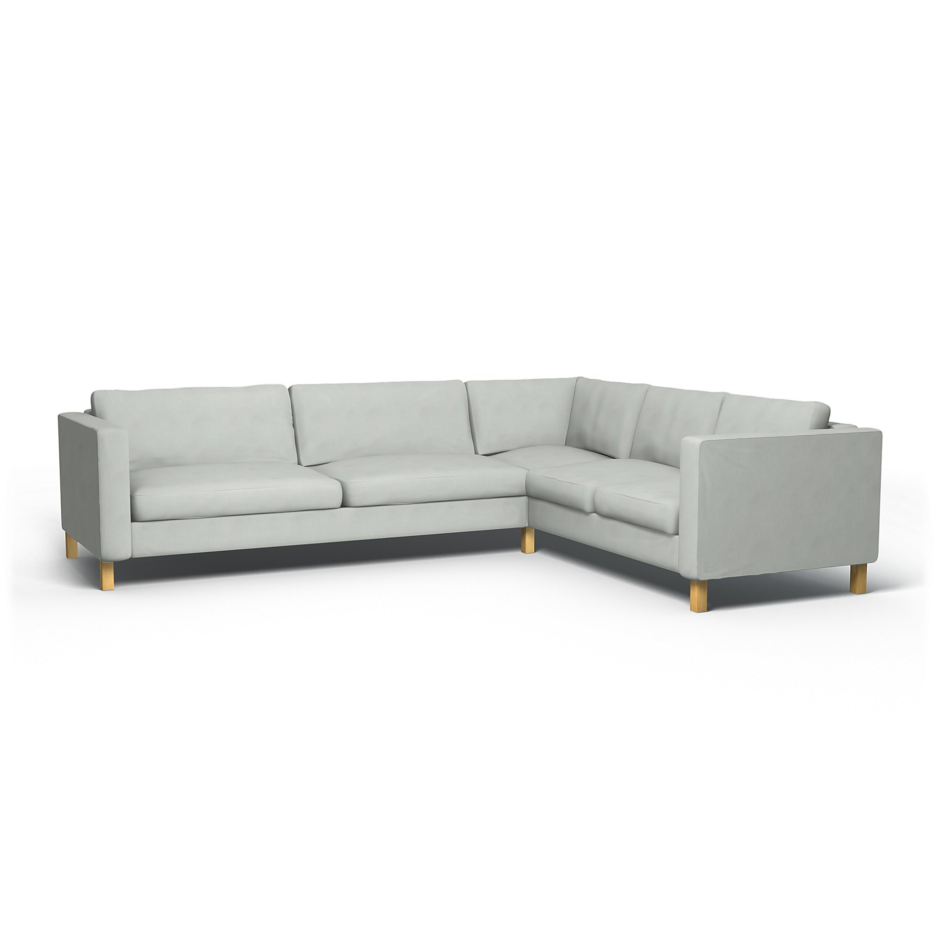 IKEA - Karlstad Corner Sofa Cover (3+2), Silver Grey, Linen - Bemz