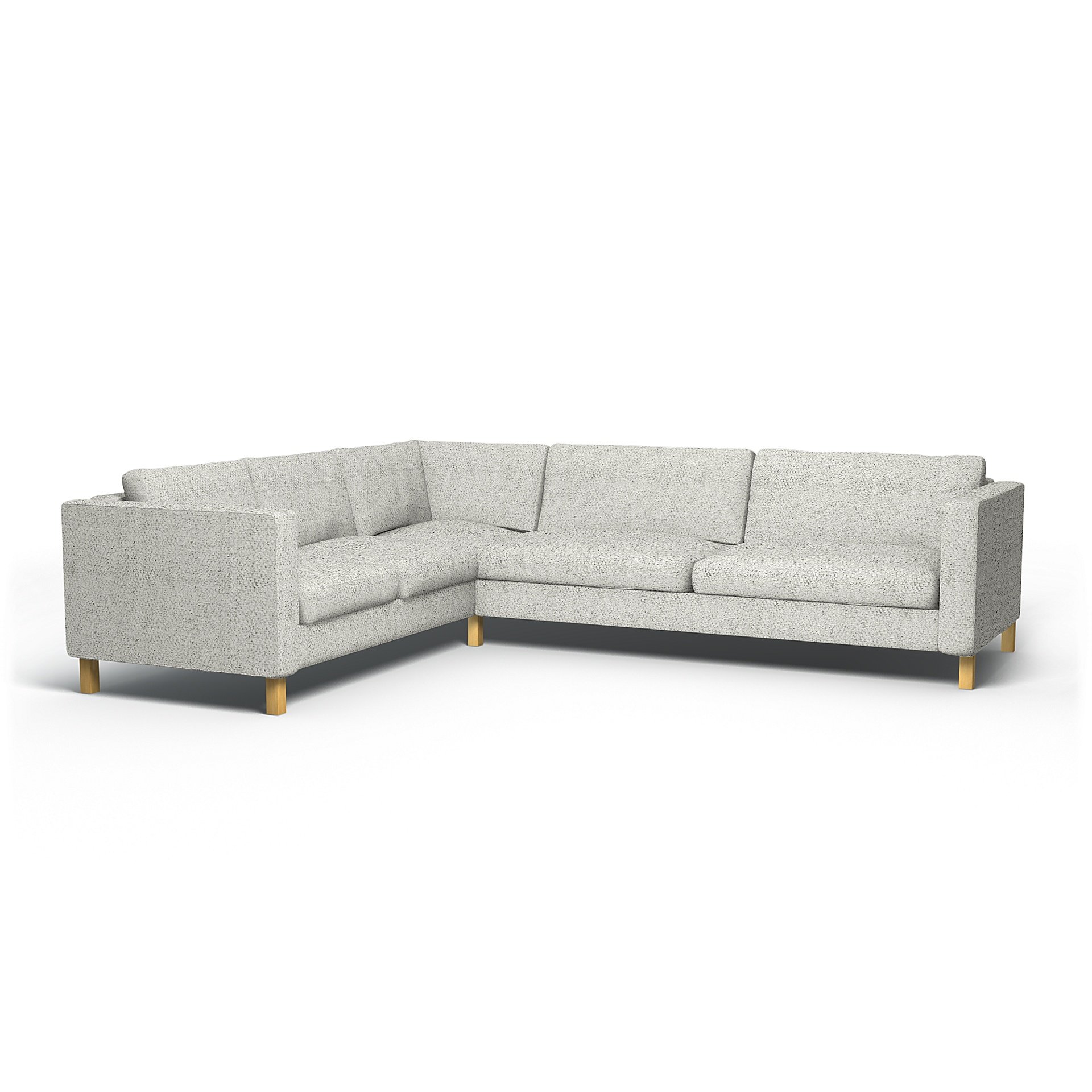 IKEA - Karlstad Corner Sofa Cover (2+3), Ivory, Boucle & Texture - Bemz