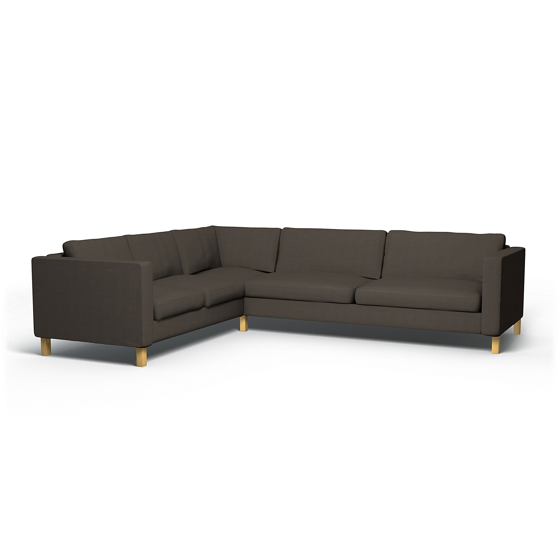 IKEA - Karlstad Corner Sofa Cover (2+3), Mocha, Linen - Bemz