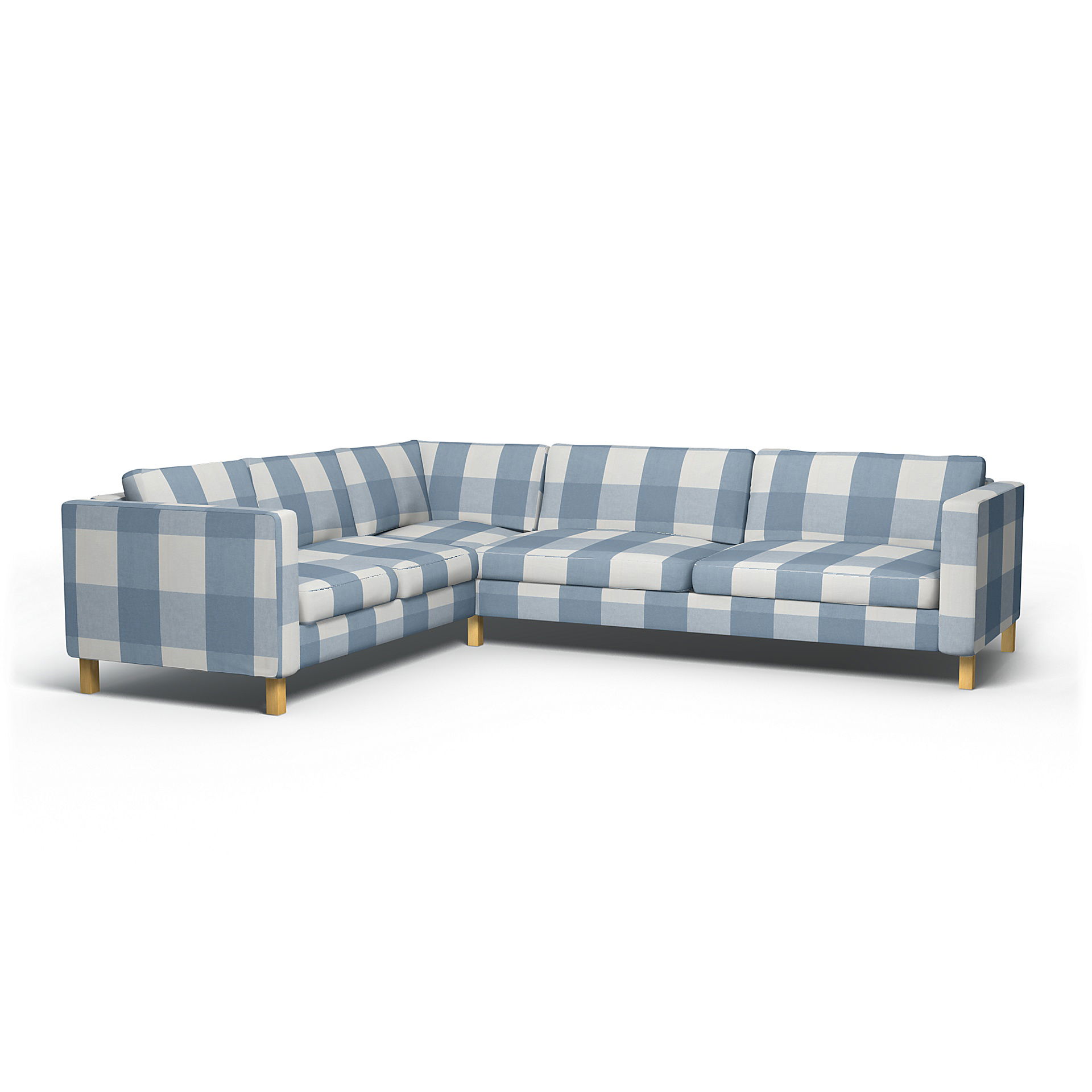 IKEA - Karlstad Corner Sofa Cover (2+3), Sky Blue, Linen - Bemz