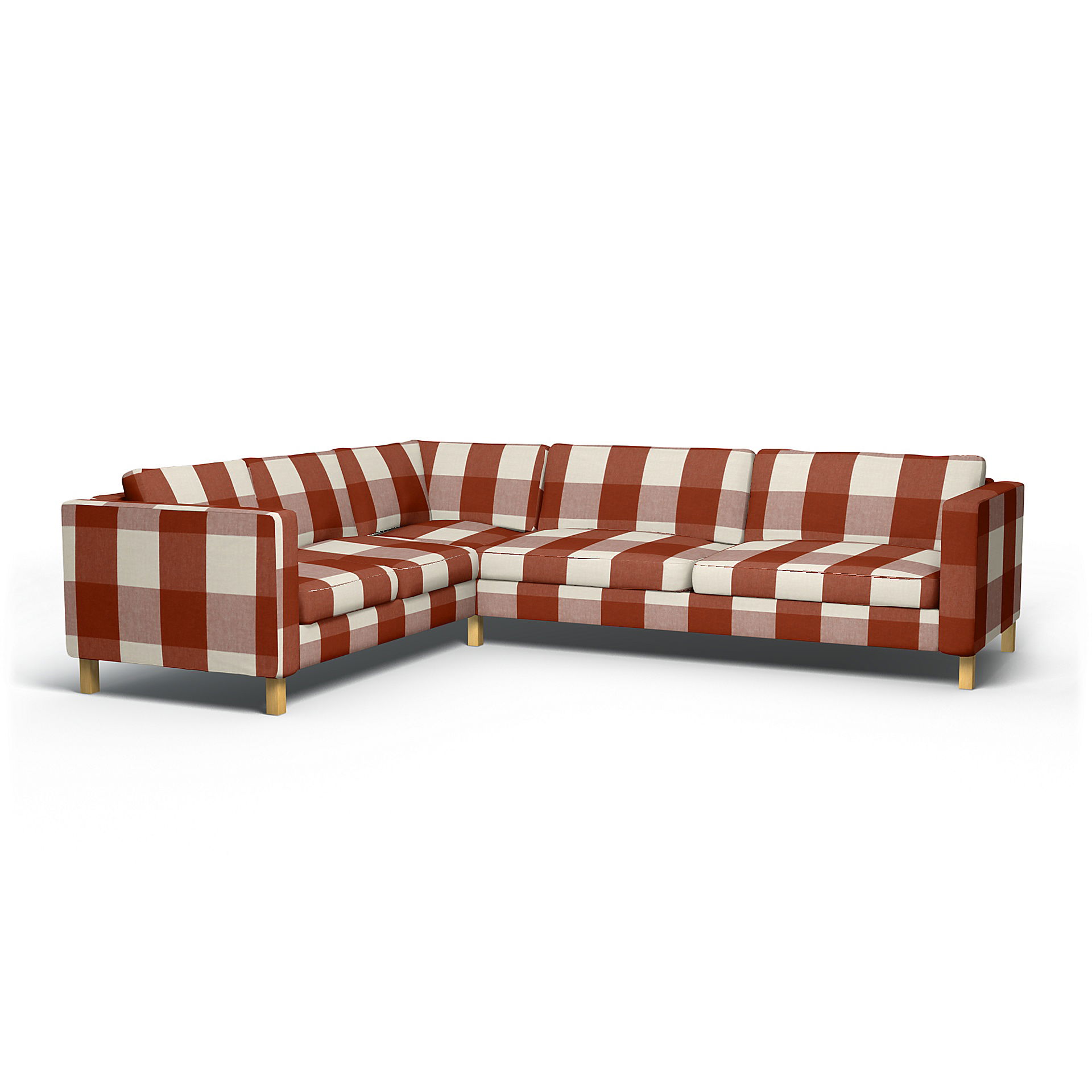 IKEA - Karlstad Corner Sofa Cover (2+3), Terracotta, Linen - Bemz