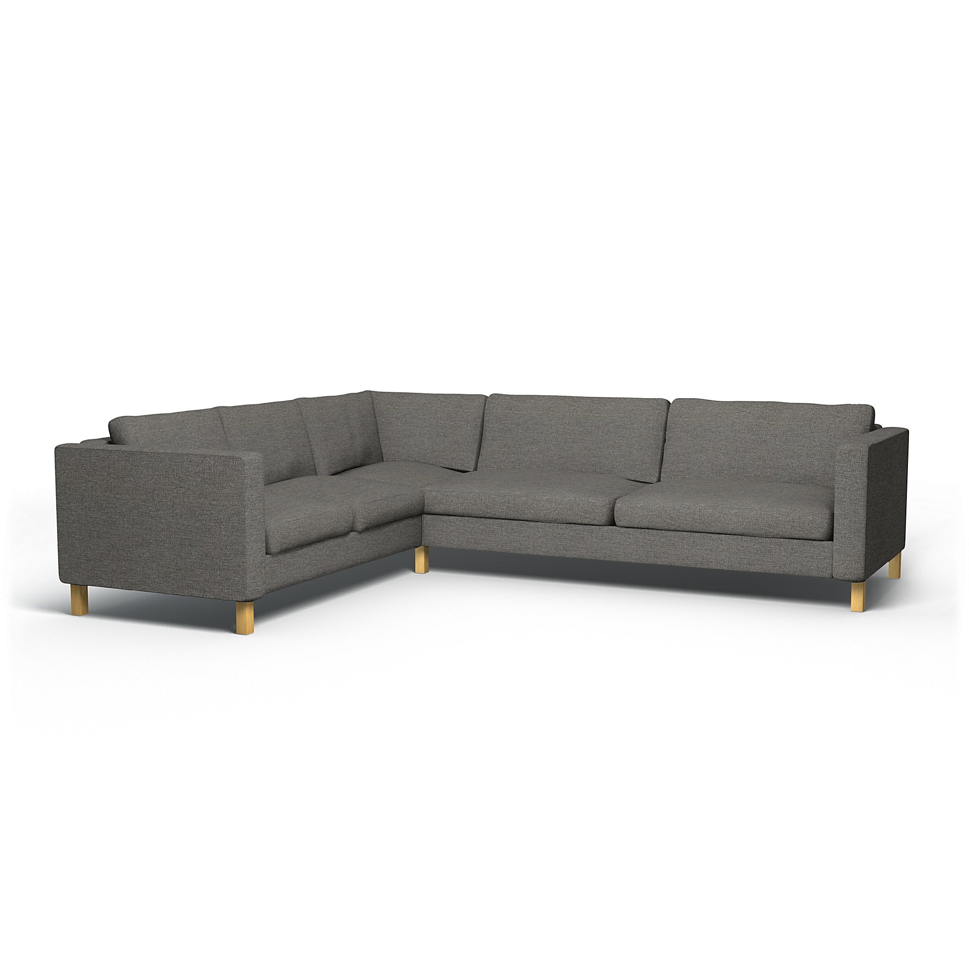 IKEA - Karlstad Corner Sofa Cover (2+3), Taupe, Boucle & Texture - Bemz