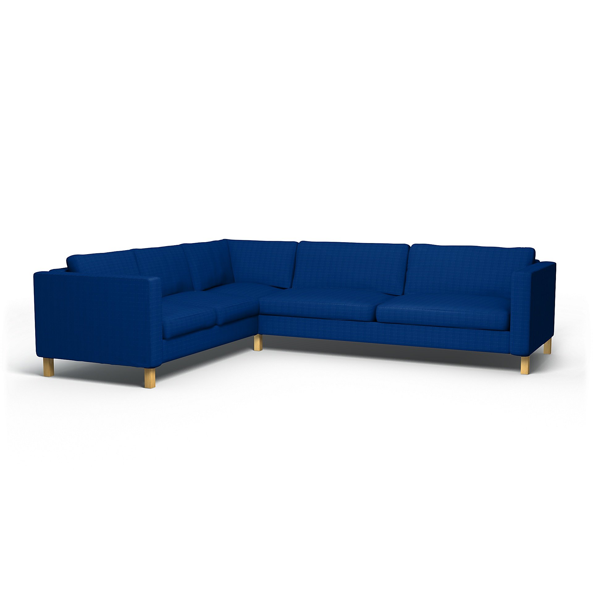 IKEA - Karlstad Corner Sofa Cover (2+3), Lapis Blue, Velvet - Bemz