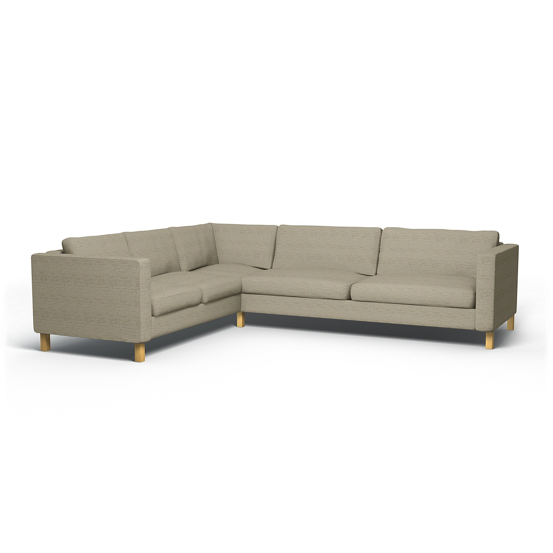 IKEA - Karlstad Corner Sofa Cover (2+3), Light Sand, Boucle & Texture - Bemz