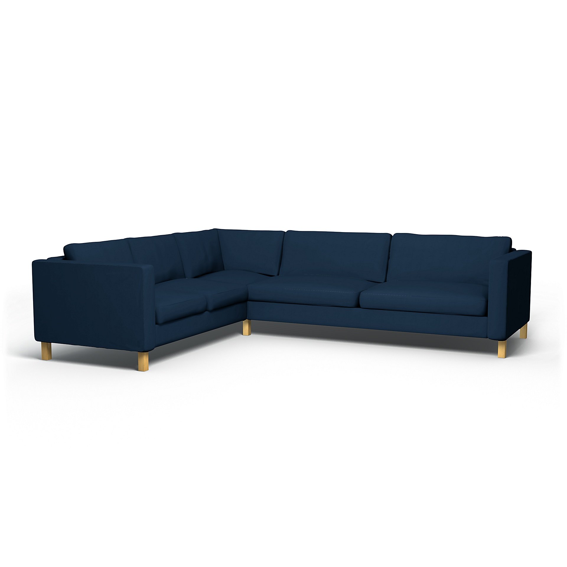 IKEA - Karlstad Corner Sofa Cover (2+3), Deep Navy Blue, Cotton - Bemz
