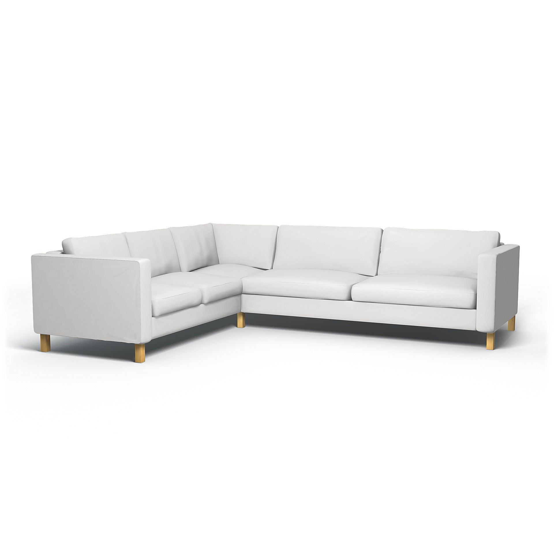 IKEA - Karlstad Corner Sofa Cover (2+3), Absolute White, Cotton - Bemz