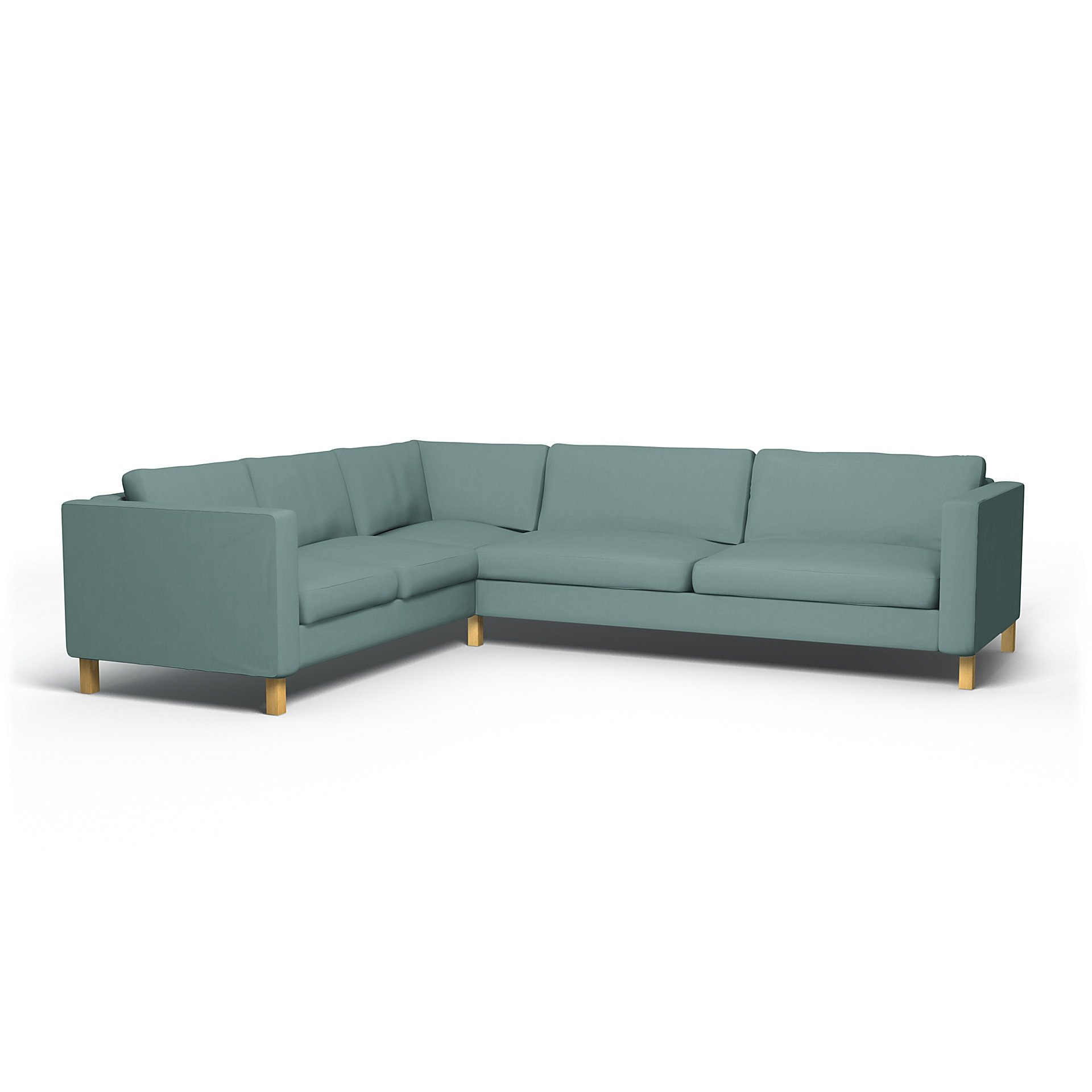 IKEA - Karlstad Corner Sofa Cover (2+3), Mineral Blue, Cotton - Bemz