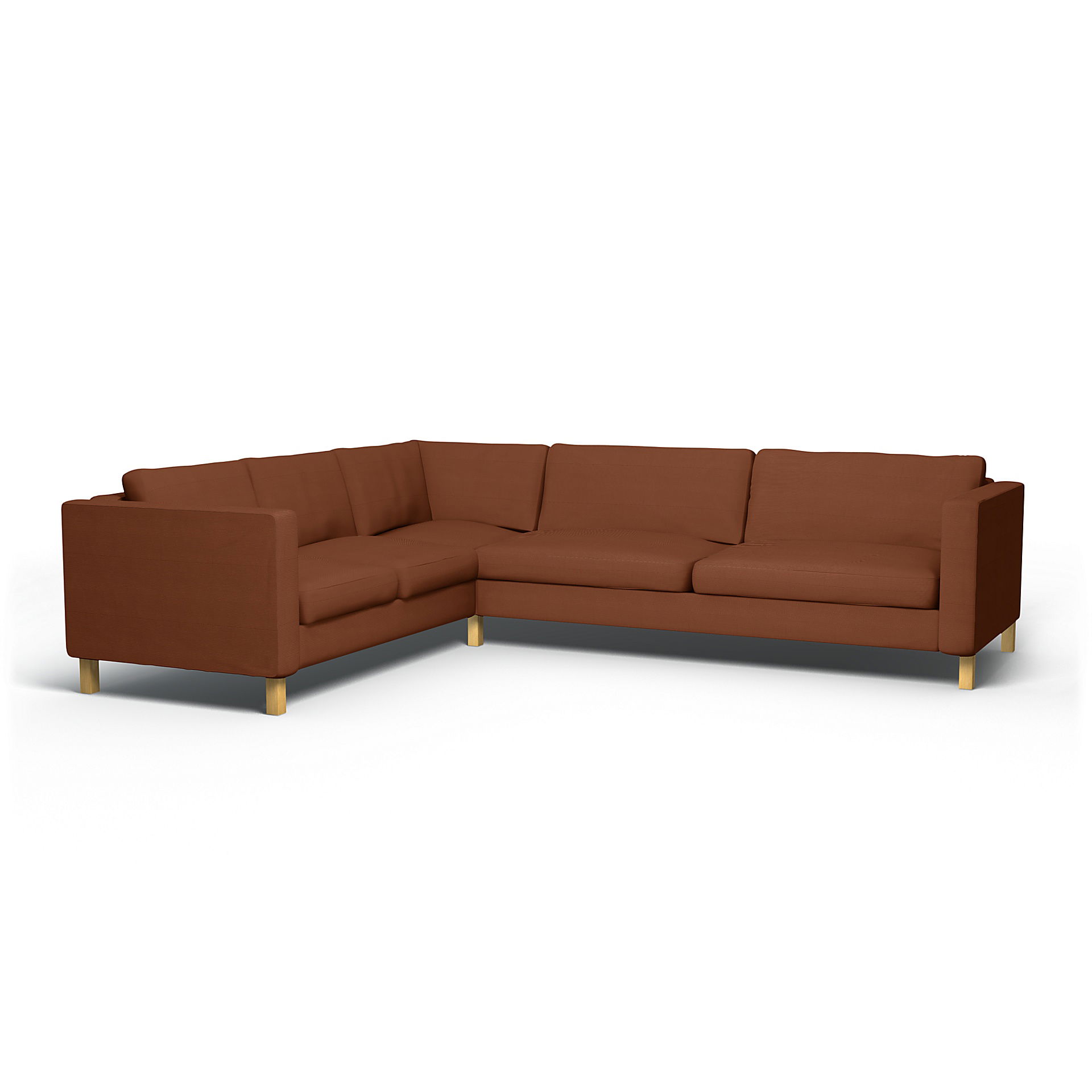 IKEA - Överdrag till Karlstad hörnsoffa (2+3), Rustic Rouge, Manchester - Bemz