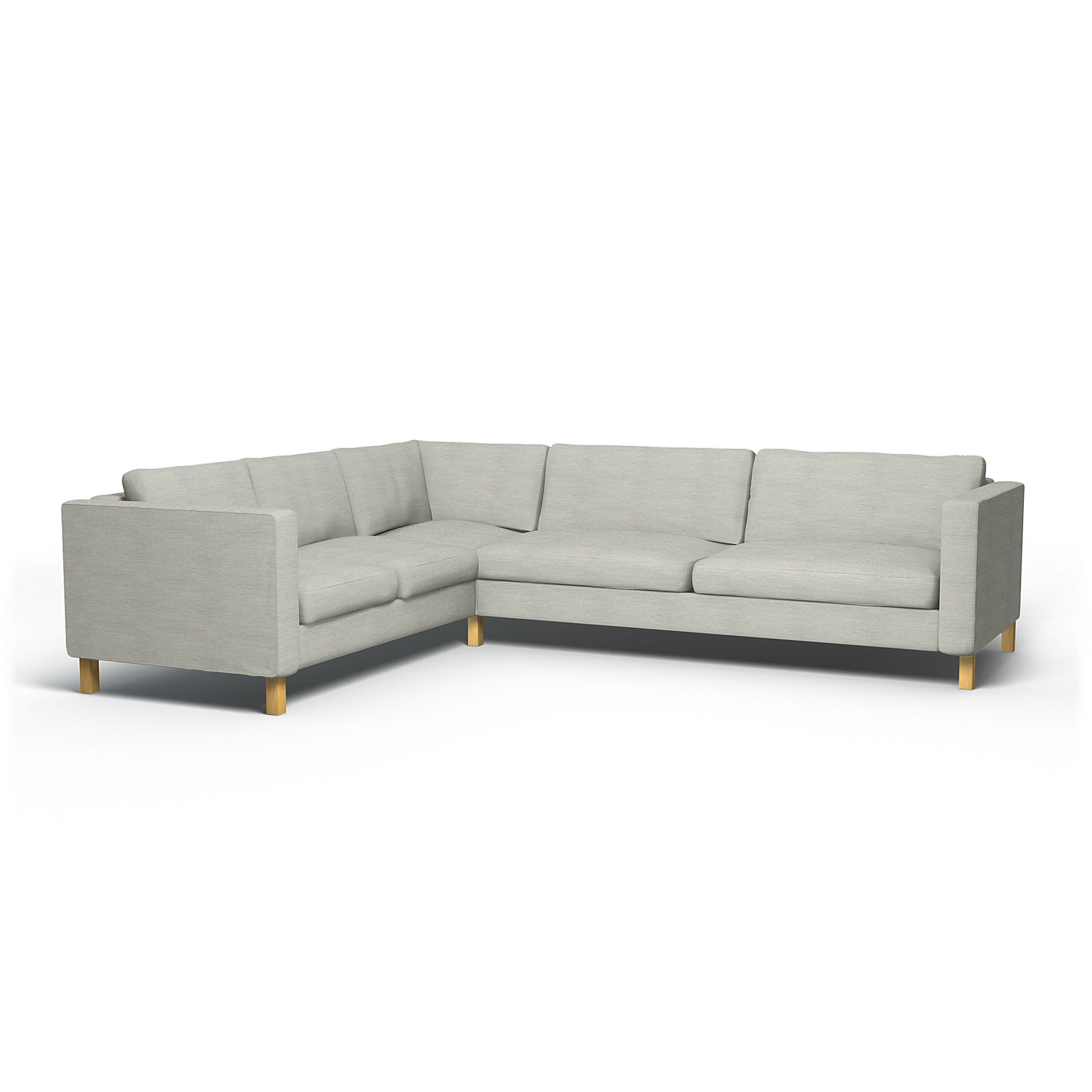 IKEA - Karlstad Corner Sofa Cover (2+3), Silver Grey, Cotton - Bemz