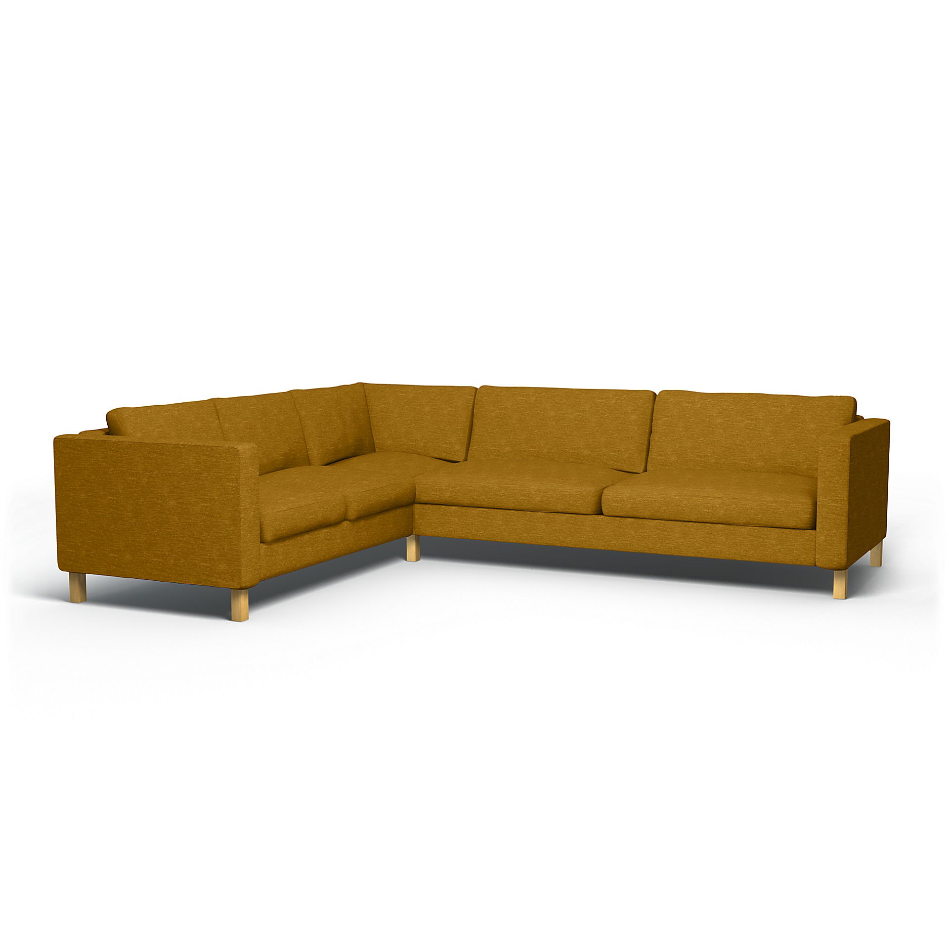 IKEA - Karlstad Corner Sofa Cover (2+3), Tumeric, Velvet - Bemz