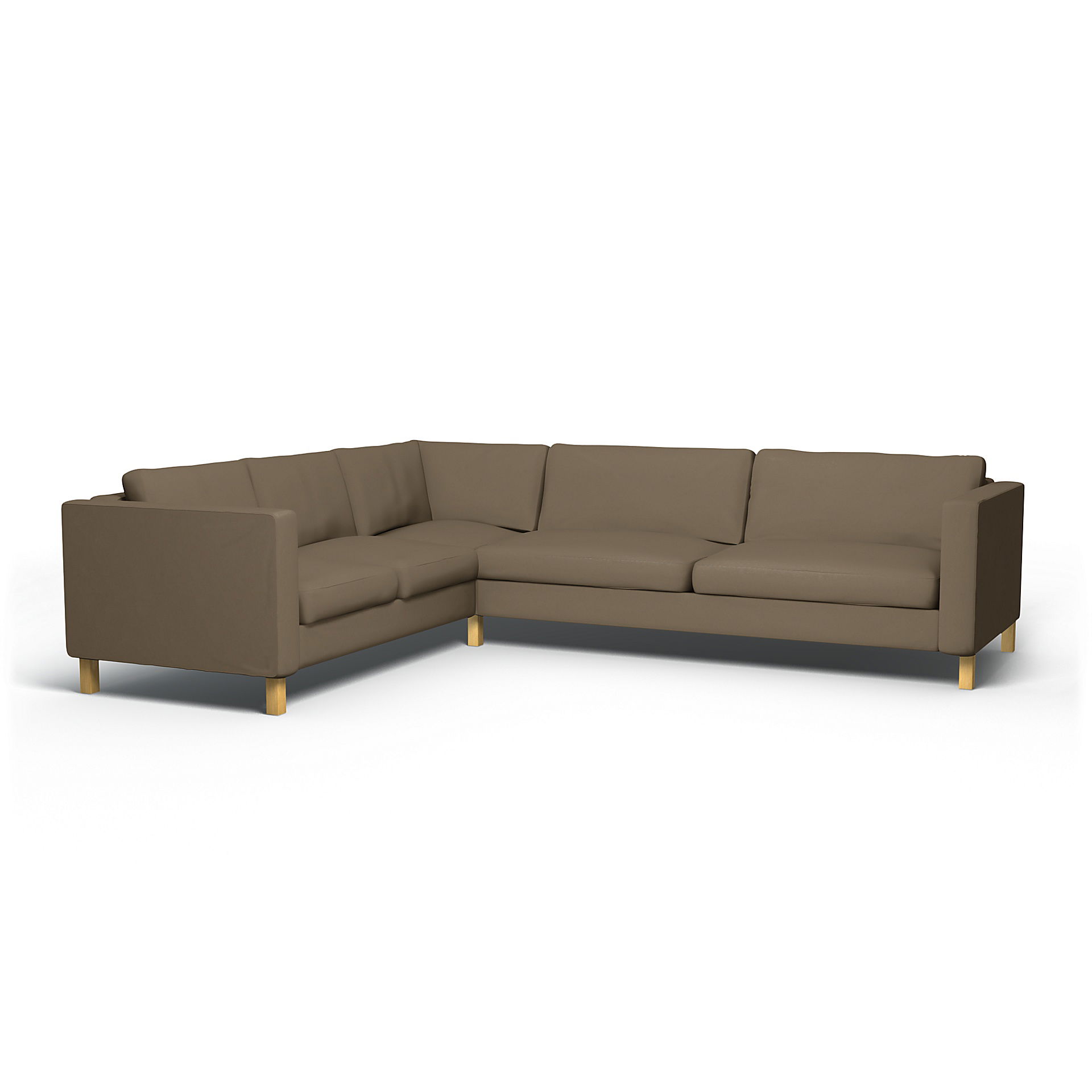 IKEA - Karlstad Corner Sofa Cover (2+3), Taupe, Velvet - Bemz