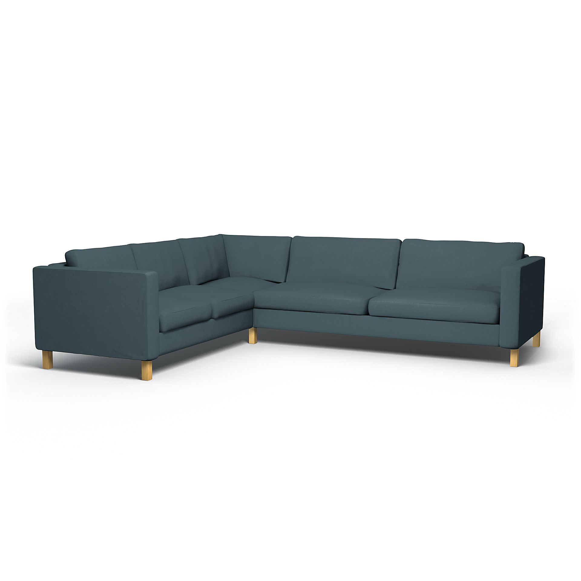 IKEA - Karlstad Corner Sofa Cover (2+3), Duck Egg, Velvet - Bemz
