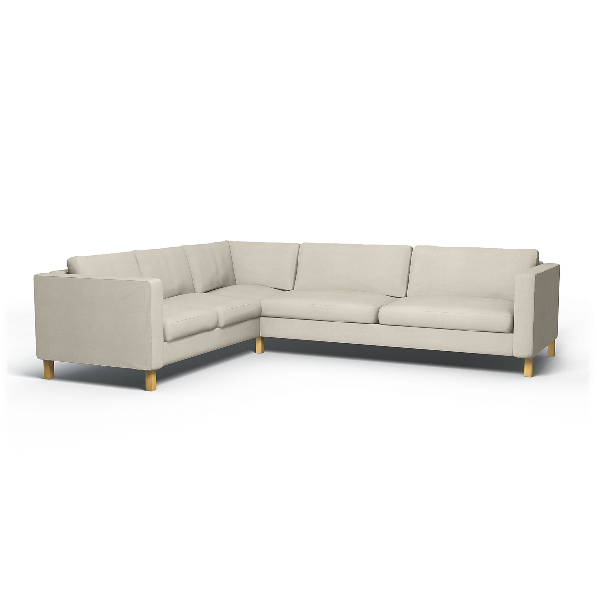 IKEA - Karlstad Corner Sofa Cover (2+3), Unbleached, Linen - Bemz
