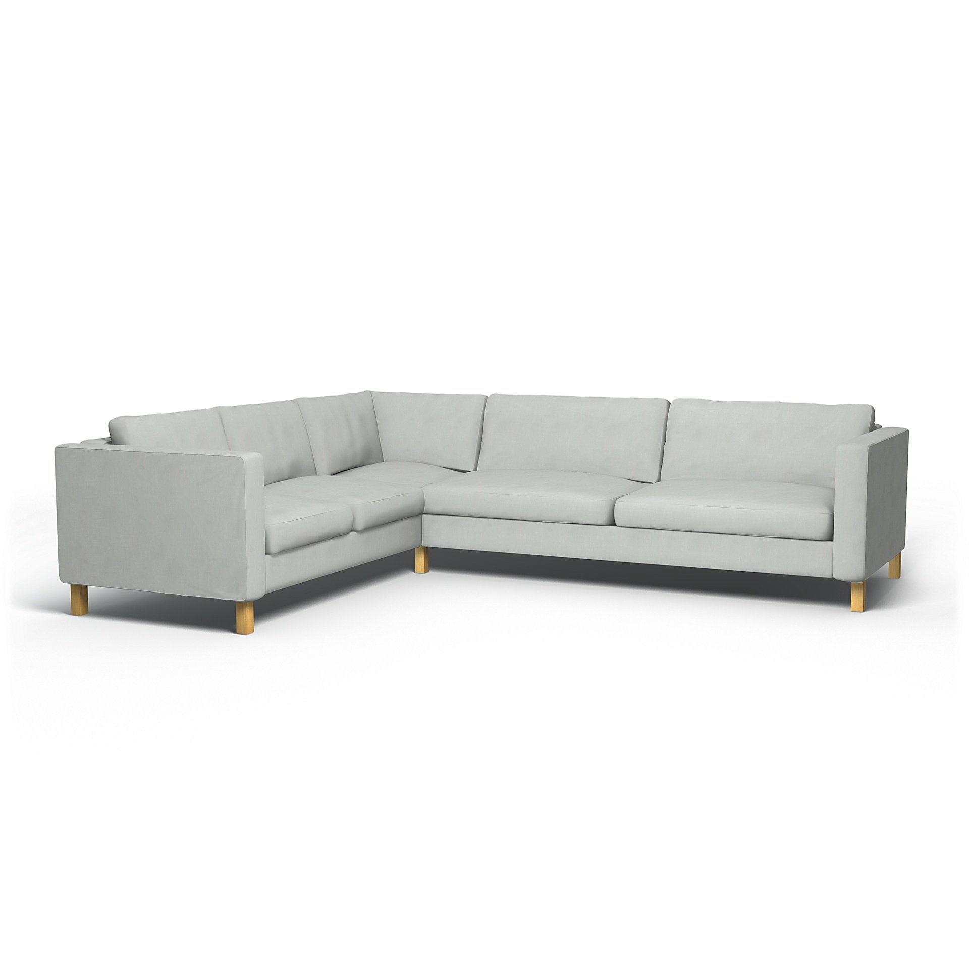 IKEA - Karlstad Corner Sofa Cover (2+3), Silver Grey, Linen - Bemz