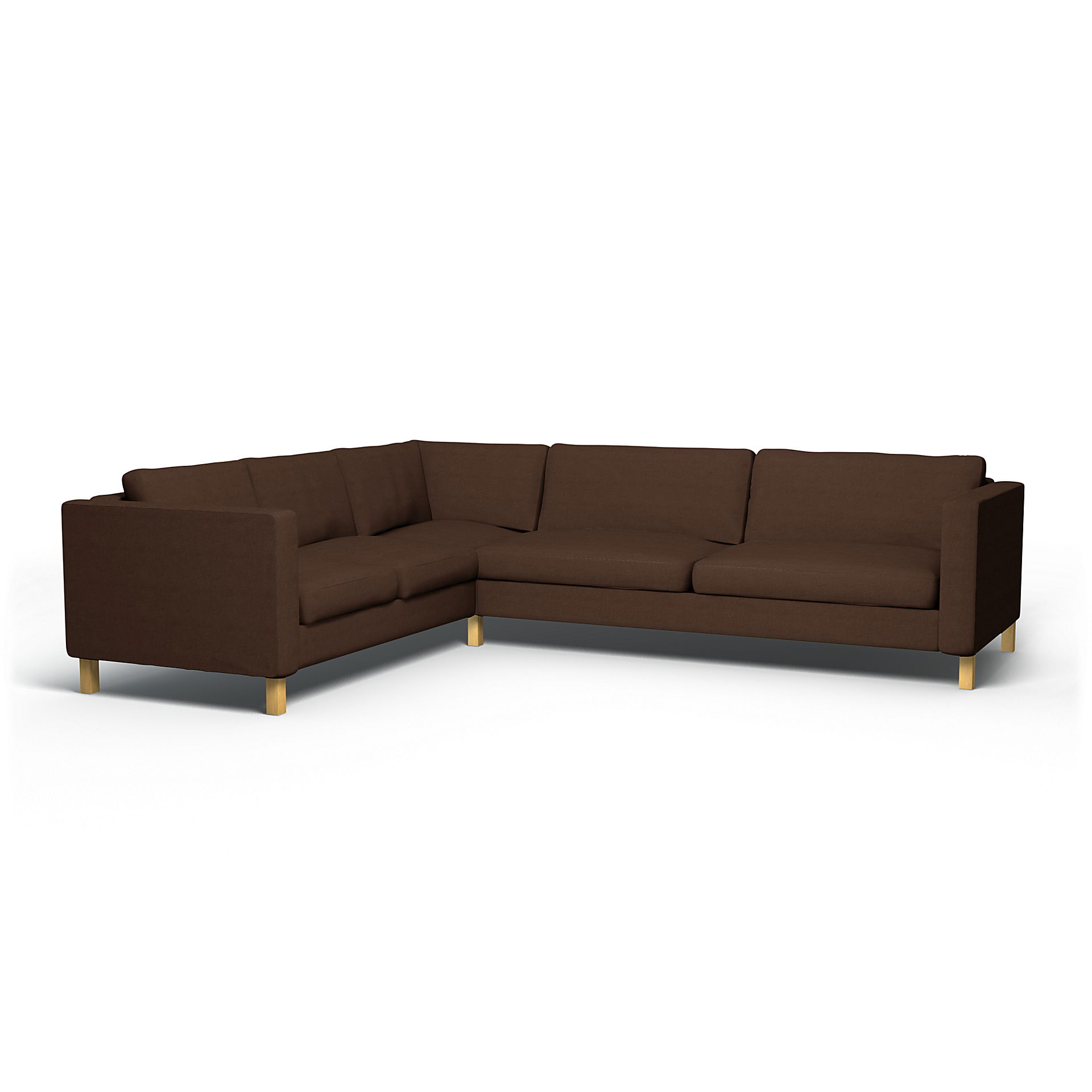 IKEA - Karlstad Corner Sofa Cover (2+3), Chocolate, Linen - Bemz
