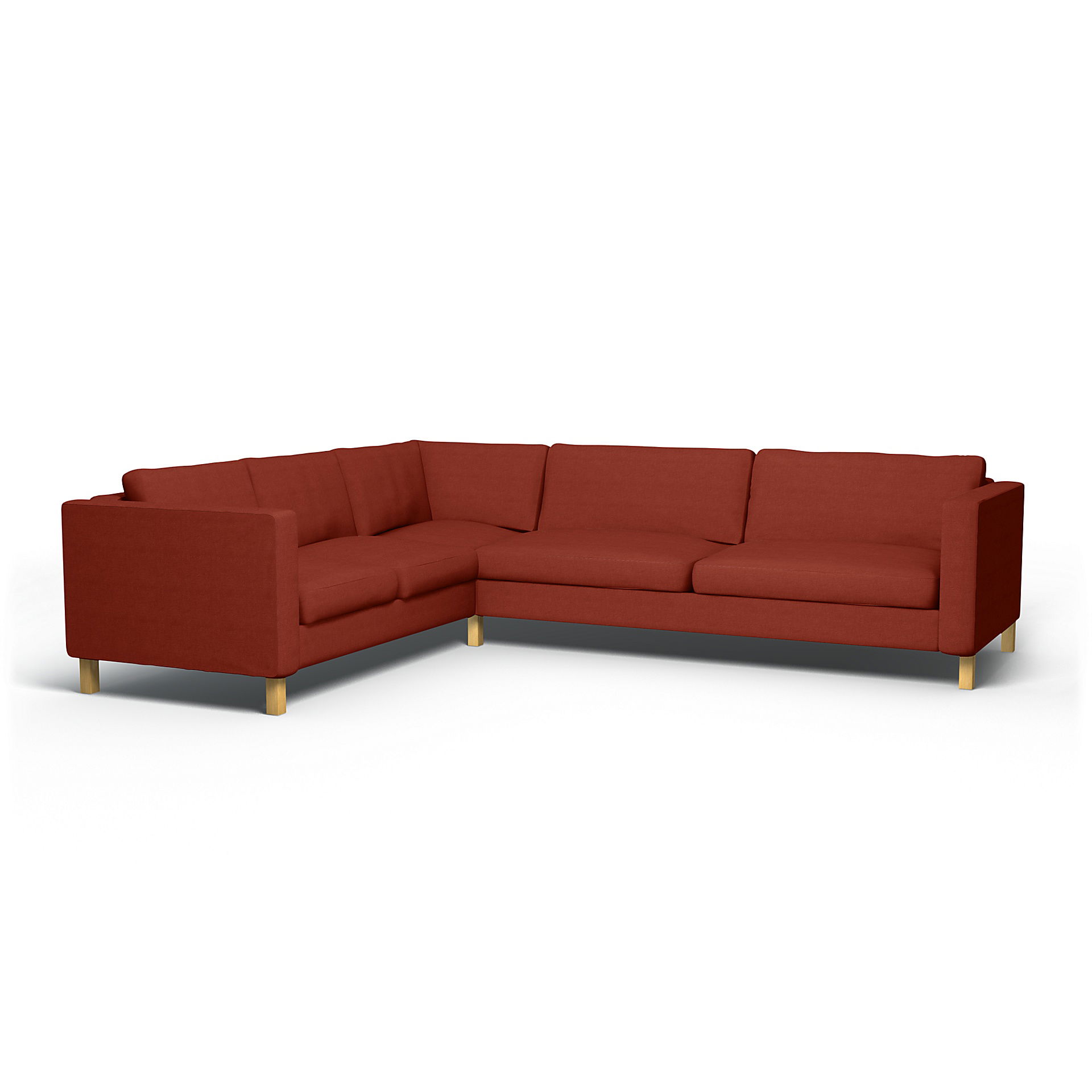 IKEA - Karlstad Corner Sofa Cover (2+3), Cayenne, Linen - Bemz
