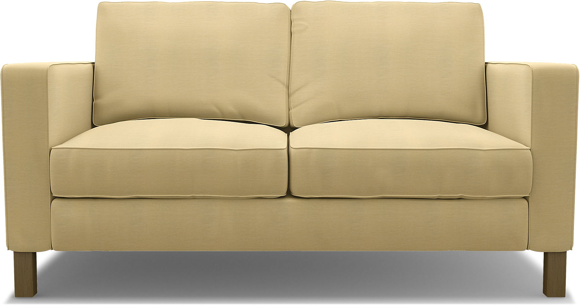 IKEA - Karlstad 2 Seater Sofa Cover, Soft Yellow, Linen - Bemz