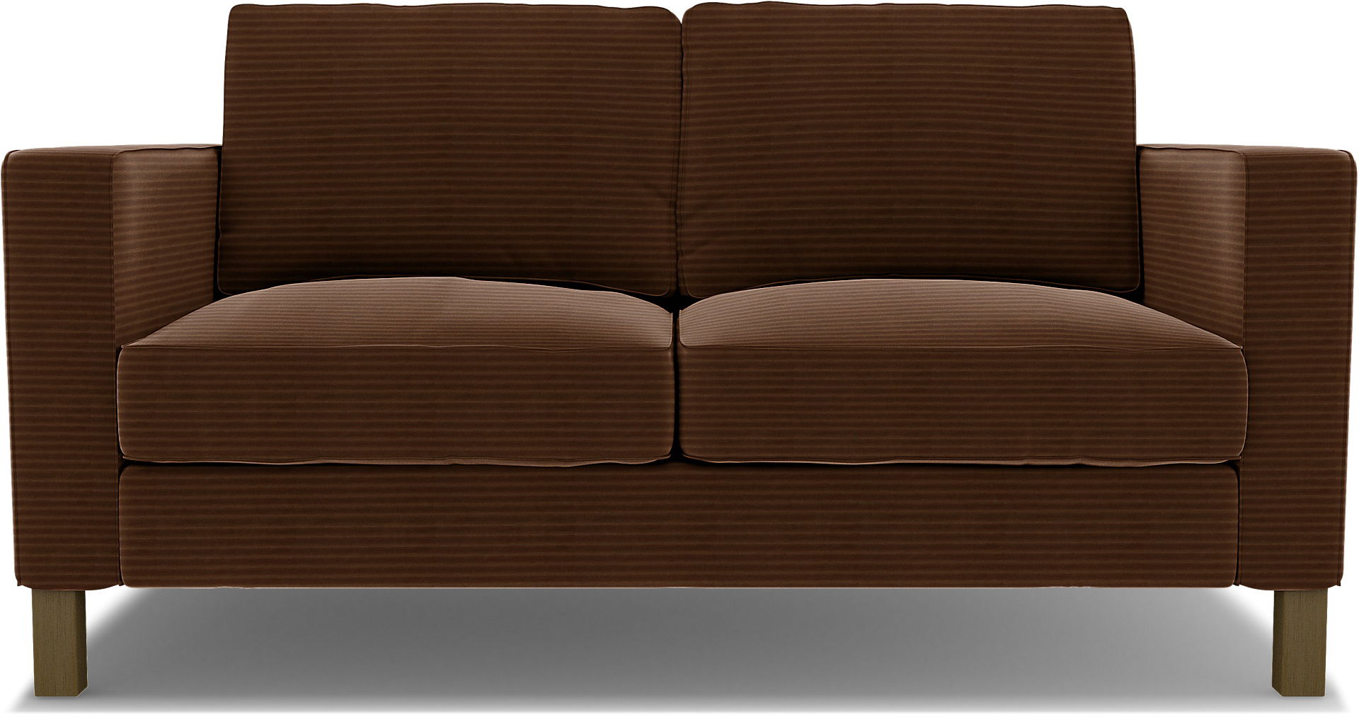 IKEA - Karlstad 2 Seater Sofa Cover, Chocolate Brown, Corduroy - Bemz