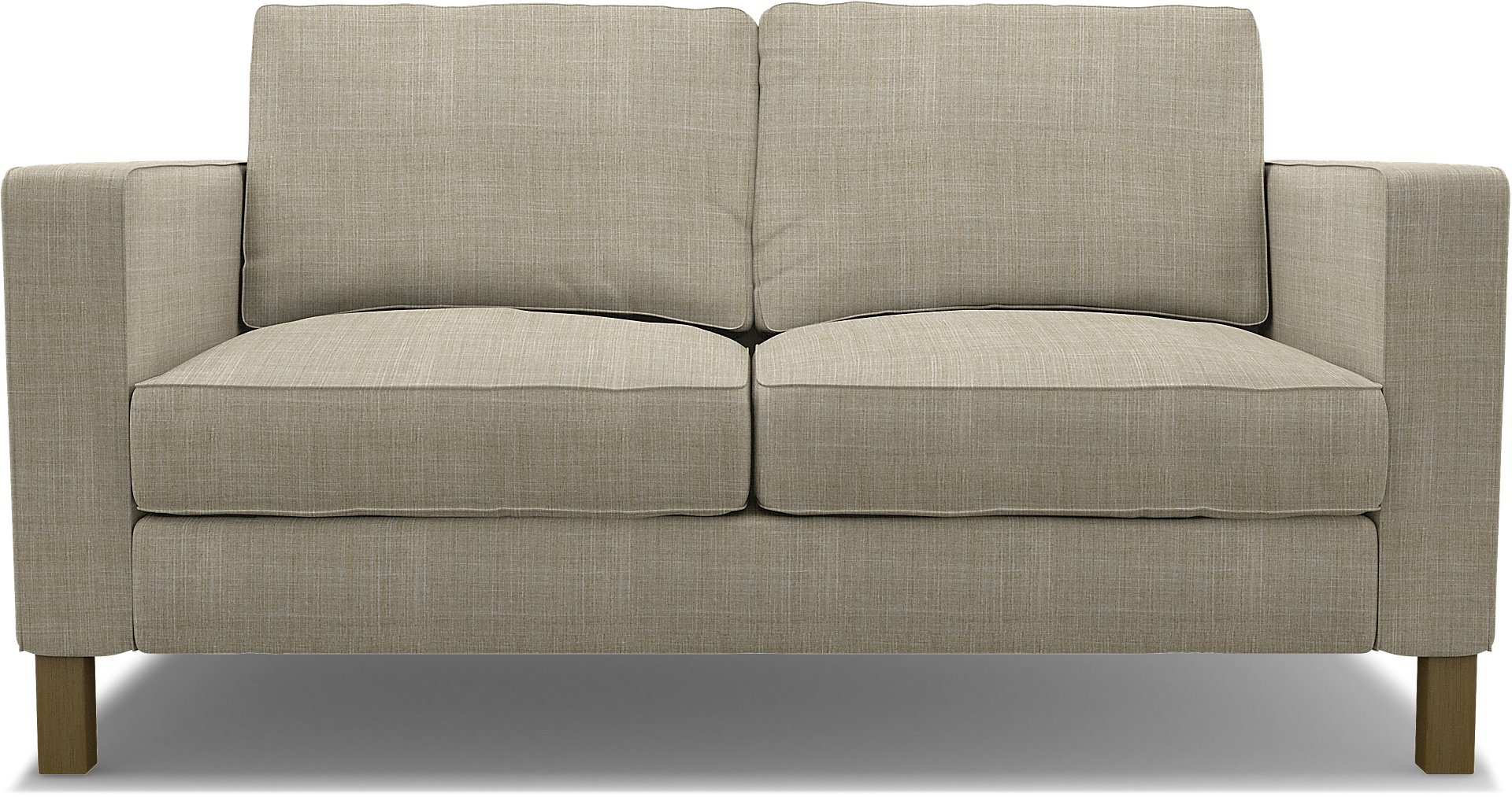 IKEA - Karlstad 2 Seater Sofa Cover, Sand Beige, Boucle & Texture - Bemz