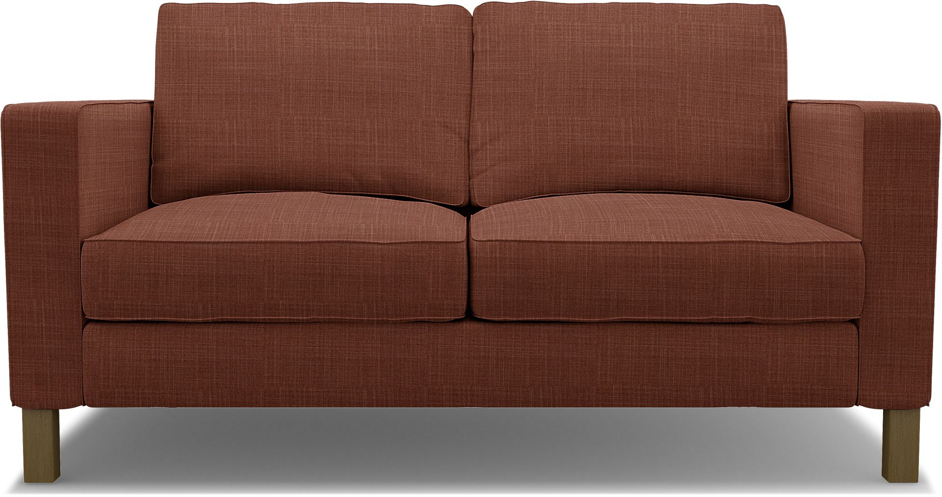 IKEA - Karlstad 2 Seater Sofa Cover, Rust, Boucle & Texture - Bemz