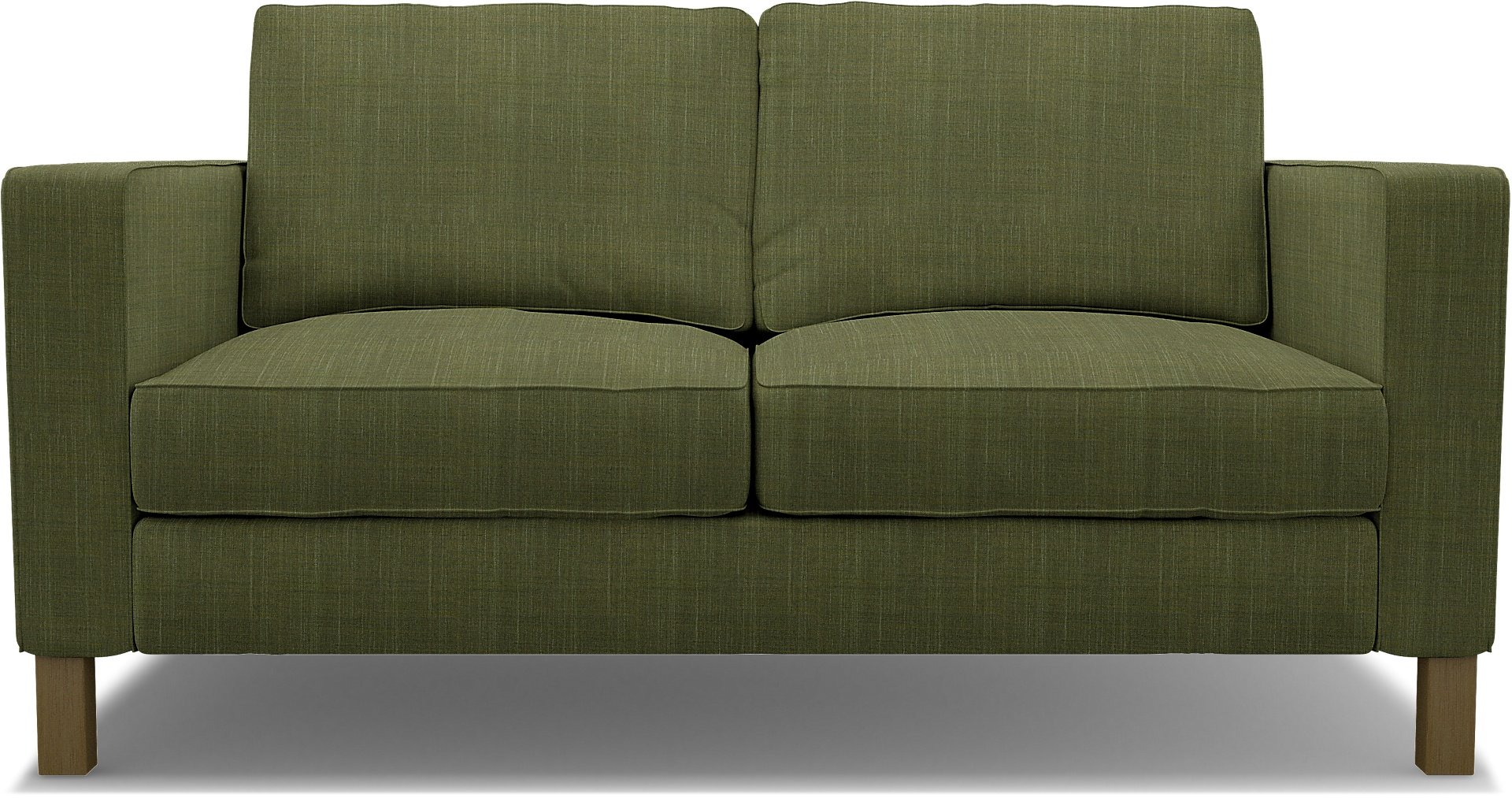 IKEA - Karlstad 2 Seater Sofa Cover, Moss Green, Boucle & Texture - Bemz