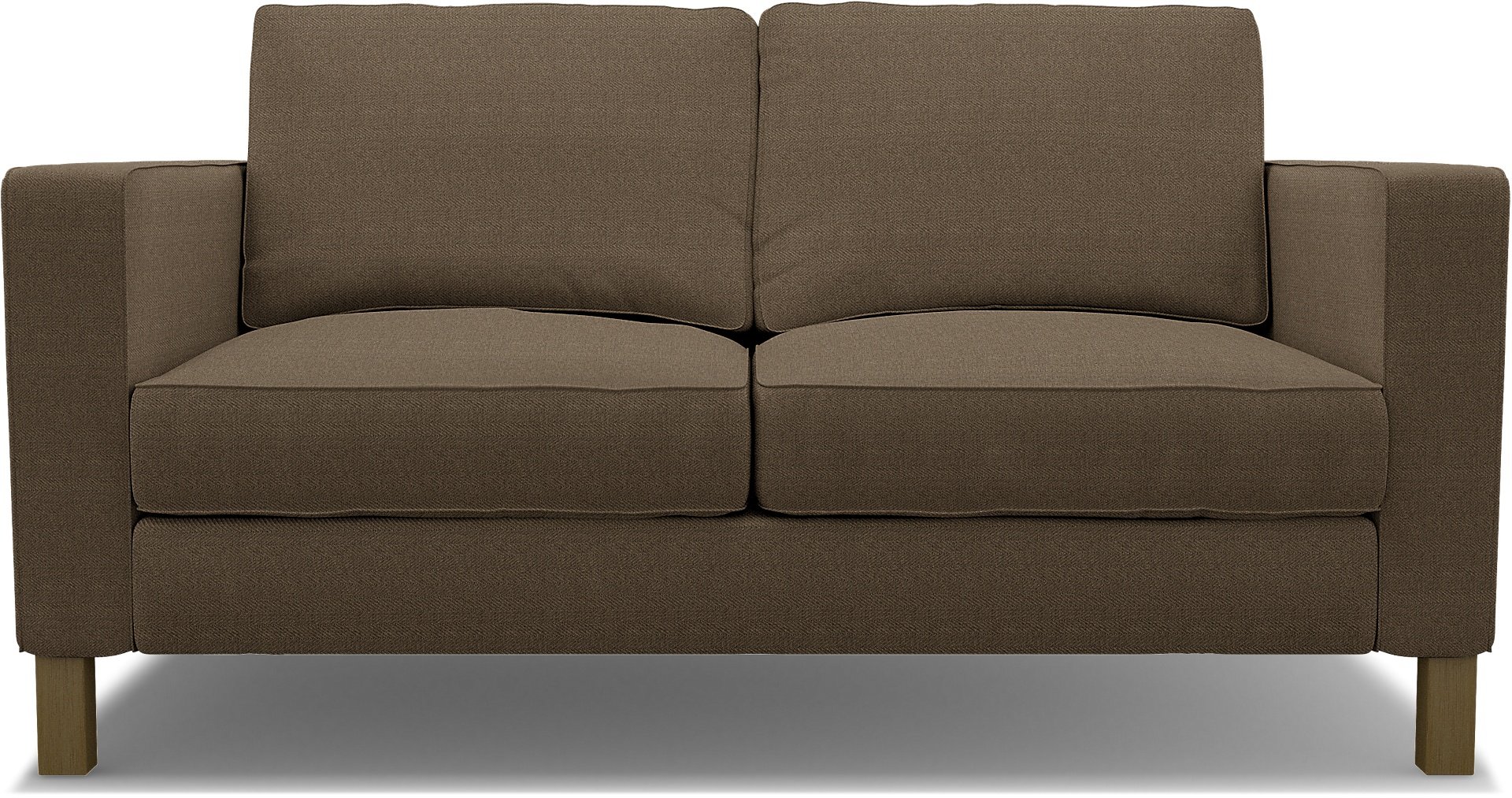 IKEA - Karlstad 2 Seater Sofa Cover, Dark Taupe, Boucle & Texture - Bemz