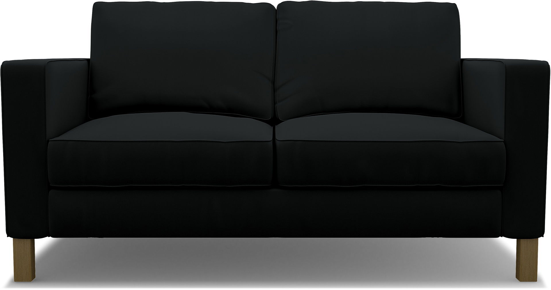 IKEA - Karlstad 2 Seater Sofa Cover, Jet Black, Cotton - Bemz