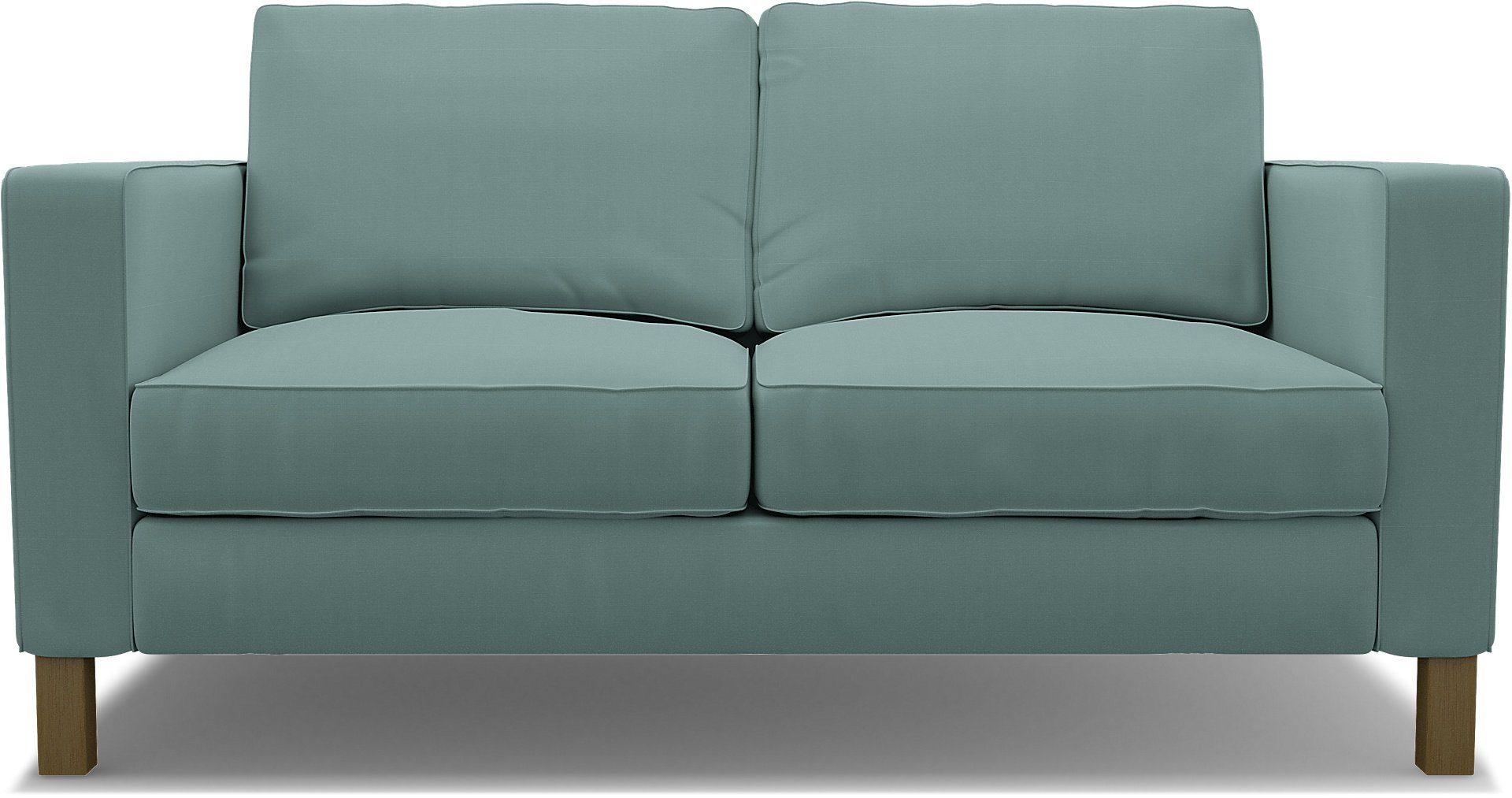 IKEA - Karlstad 2 Seater Sofa Cover, Mineral Blue, Cotton - Bemz