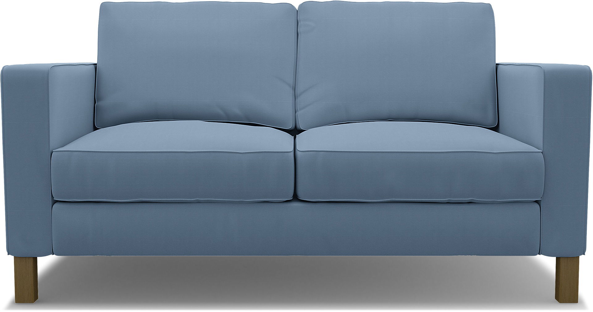 IKEA - Karlstad 2 Seater Sofa Cover, Dusty Blue, Cotton - Bemz