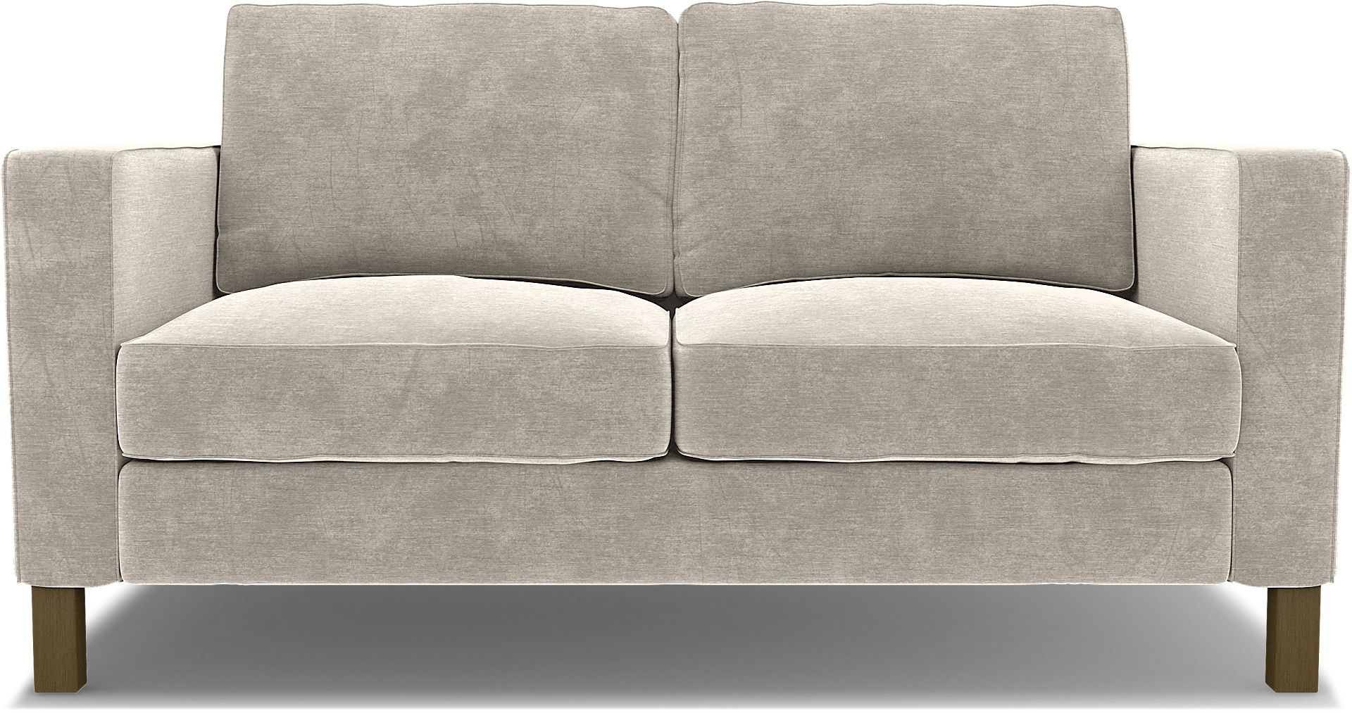 IKEA - Karlstad 2 Seater Sofa Cover, Natural White, Velvet - Bemz