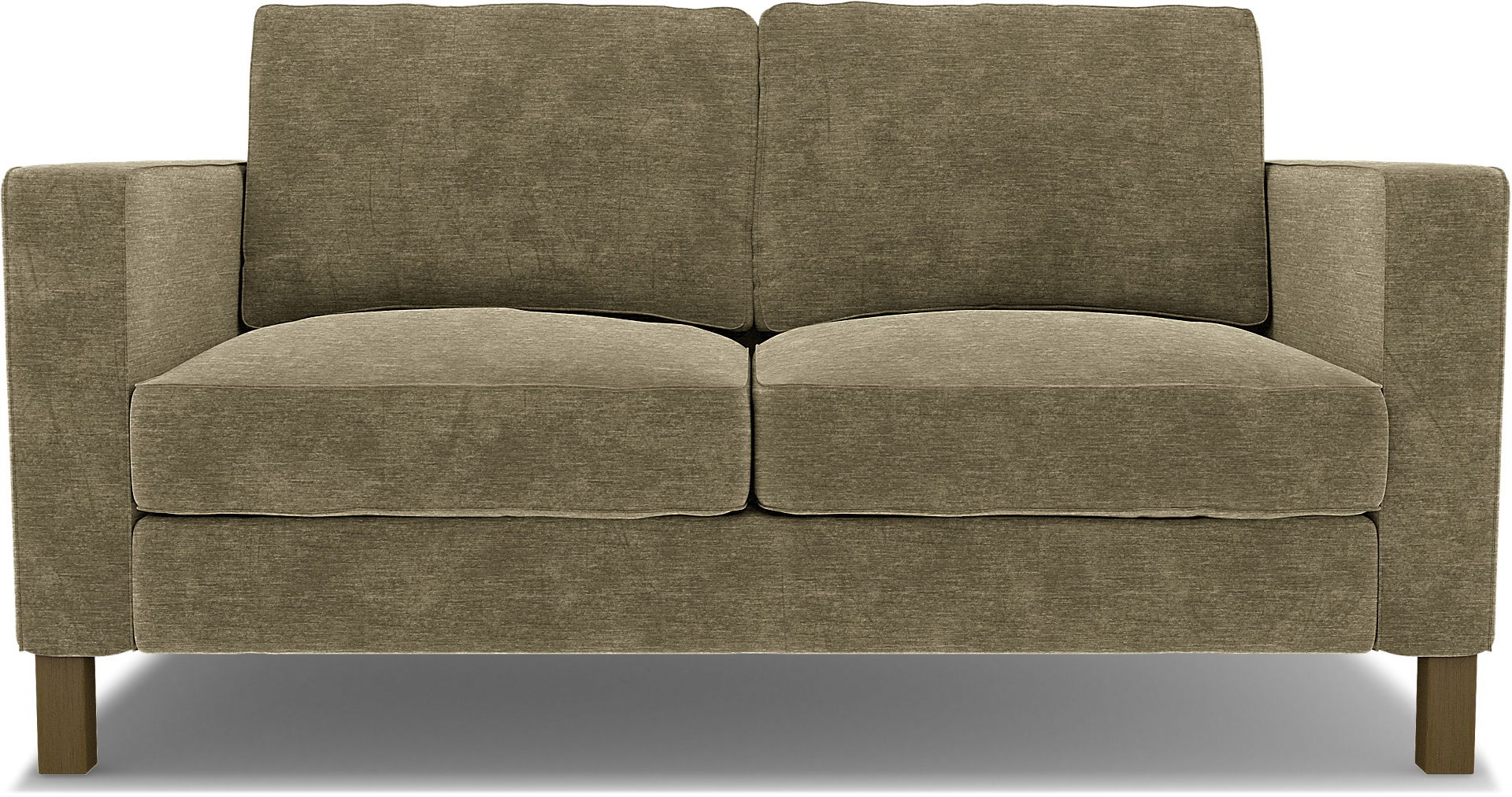IKEA - Karlstad 2 Seater Sofa Cover, Beige, Velvet - Bemz
