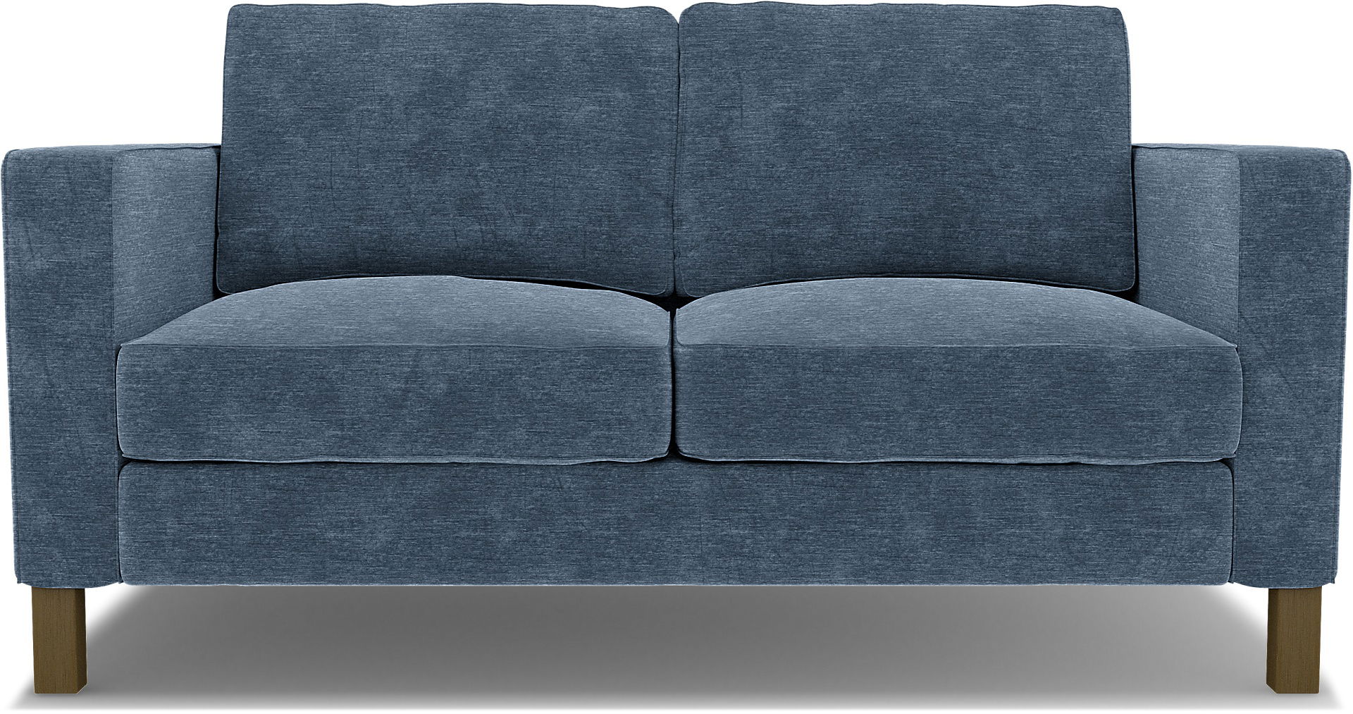 IKEA - Karlstad 2 Seater Sofa Cover, Mineral Blue, Velvet - Bemz