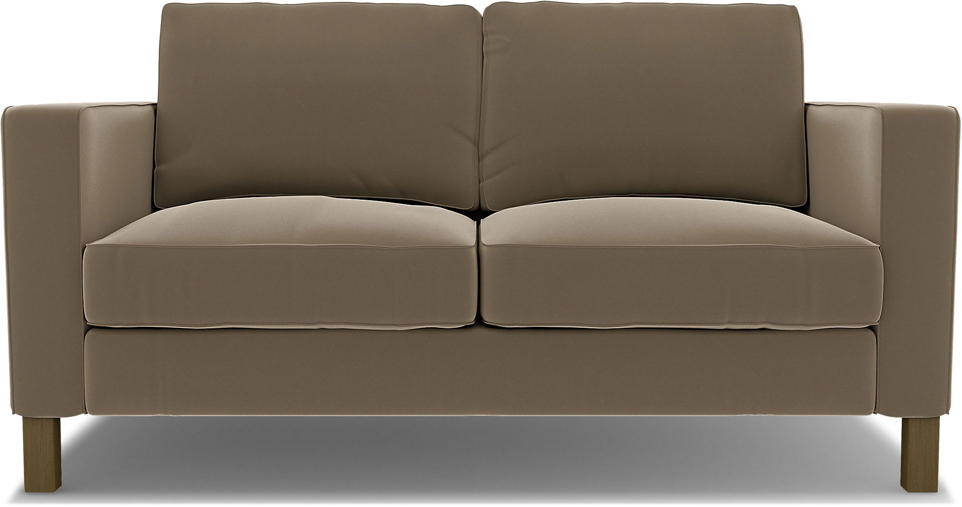 IKEA - Karlstad 2 Seater Sofa Cover, Taupe, Velvet - Bemz